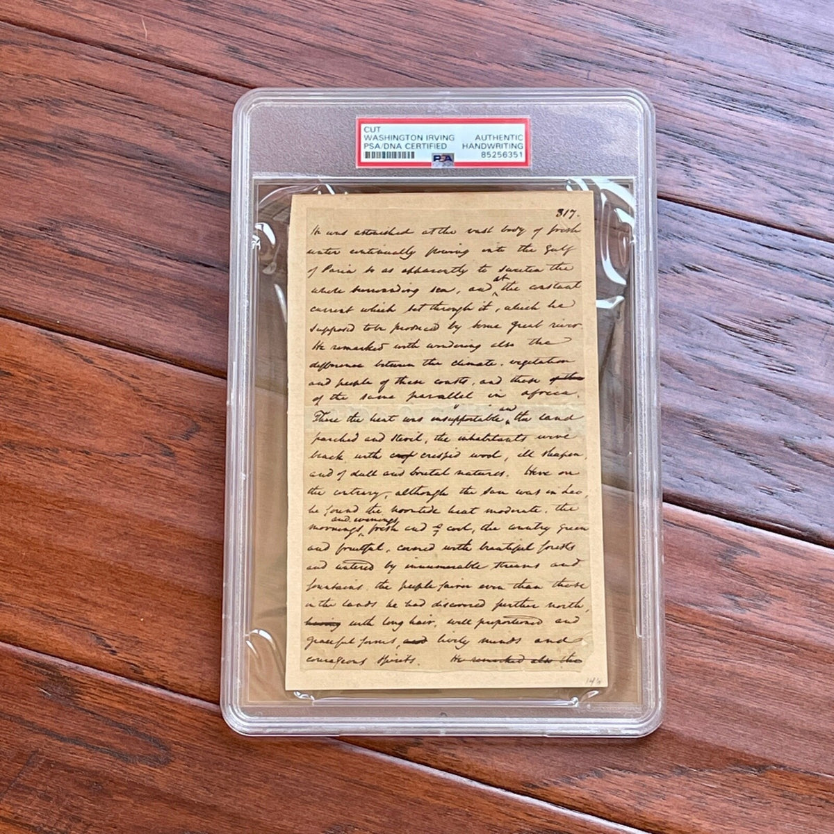 WASHINGTON IRVING * Manuscript Autograph Draft For COLUMBUS Bio Book Not Signed