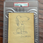 CHARLES M SCHULZ * PSA * Autograph SNOOPY Hand-Drawn Artwork Signed * PEANUTS