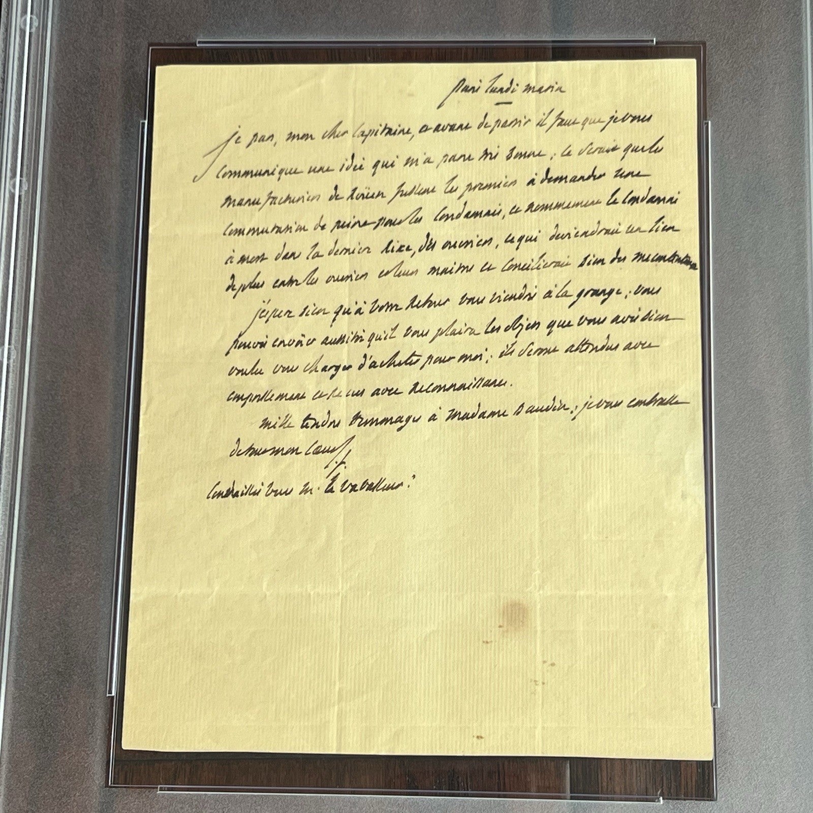 MARQUIS DE LAFAYETTE * PSA * Handwritten Autograph Note re: PRISON REFORM