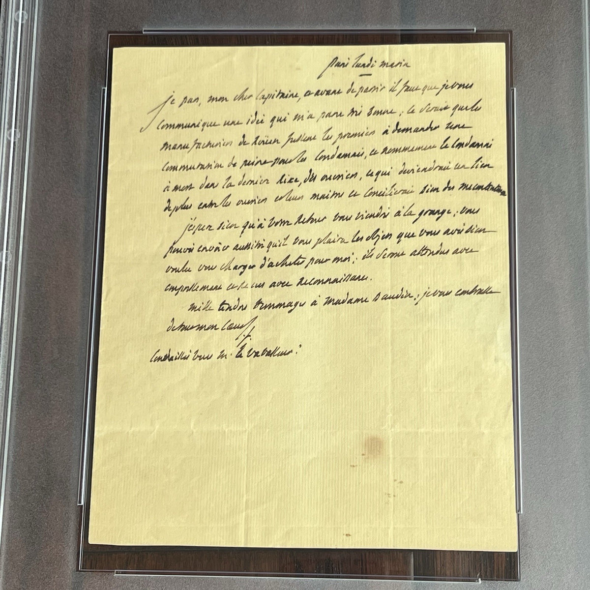 MARQUIS DE LAFAYETTE * PSA * Handwritten Autograph Note re: PRISON REFORM