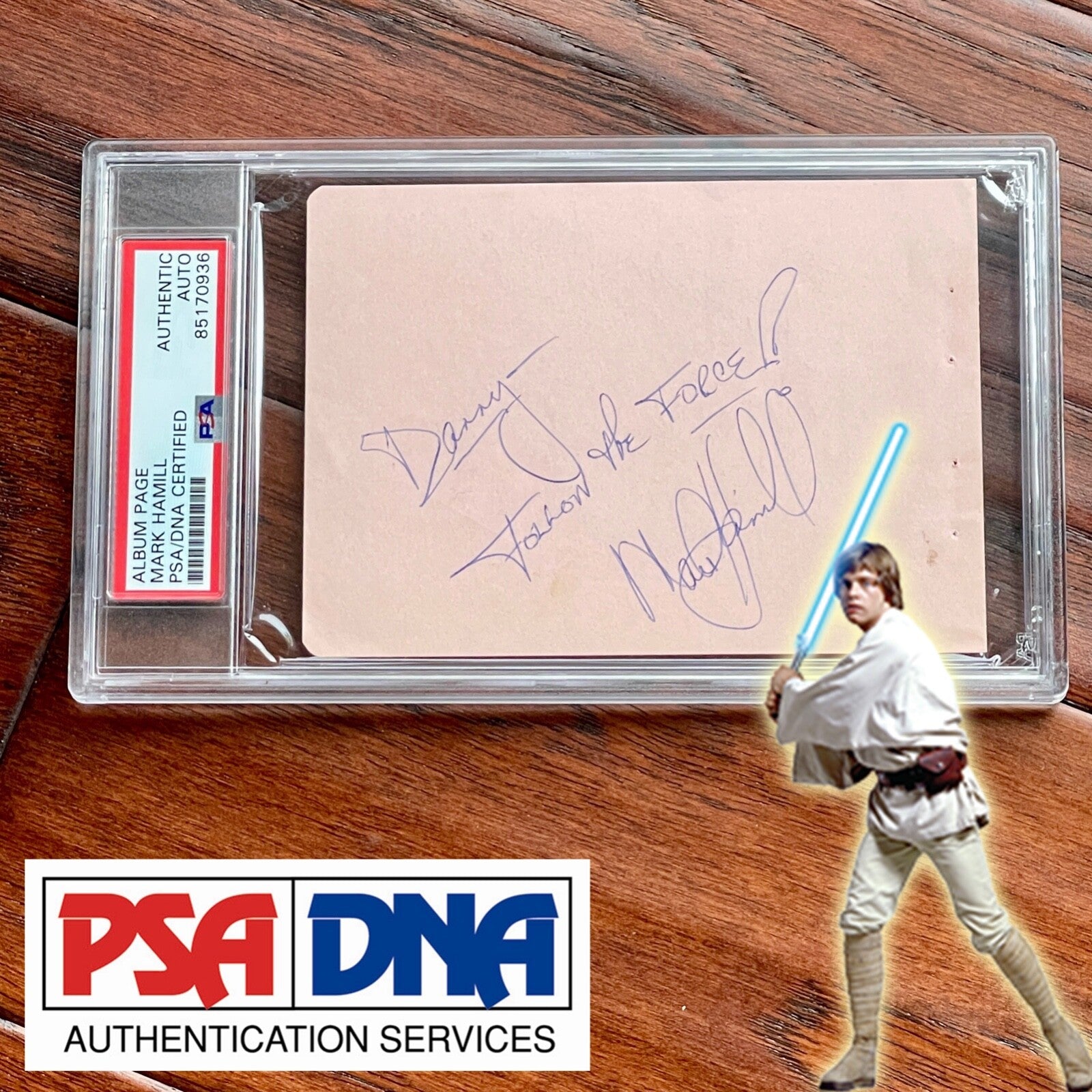 MARK HAMILL * PSA * "Follow The Force" AUTOGRAPH Note SIGNED * STAR WARS * Luke
