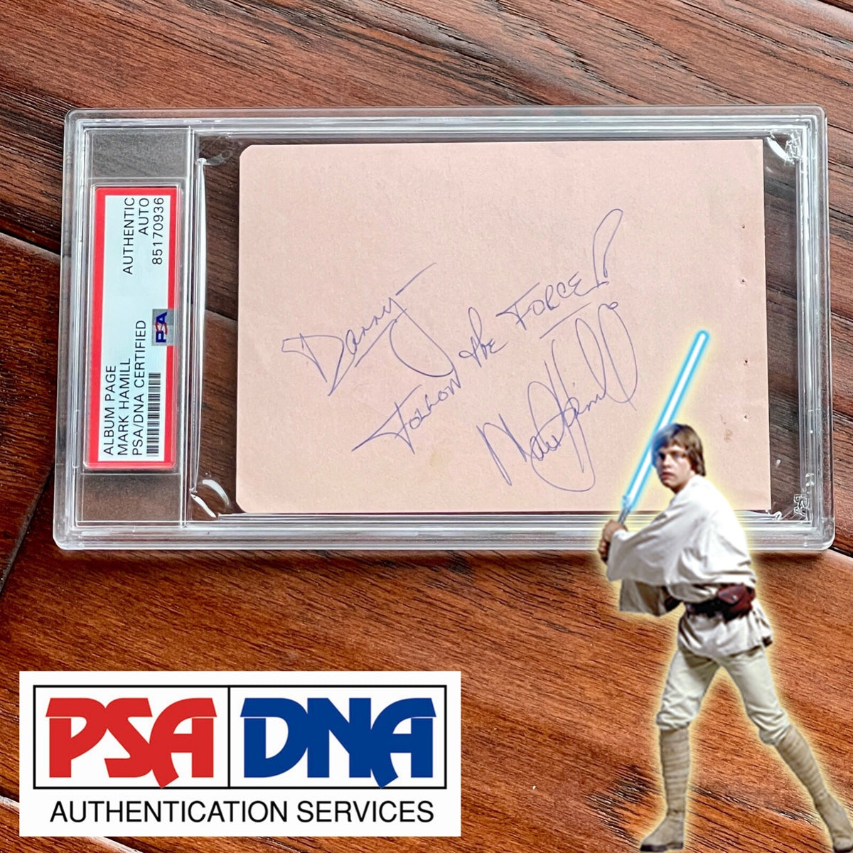 MARK HAMILL * PSA * "Follow The Force" AUTOGRAPH Note SIGNED * STAR WARS * Luke