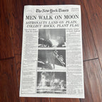 BUZZ ALDRIN * PSA * Signed New York Times Front Page Apollo 11 Autograph Poster