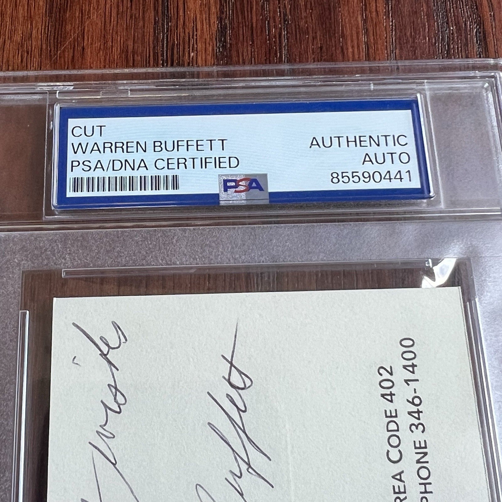 WARREN BUFFETT * PSA  Autograph Berkshire Hathaway BUSINESS CARD Souvenir SIGNED