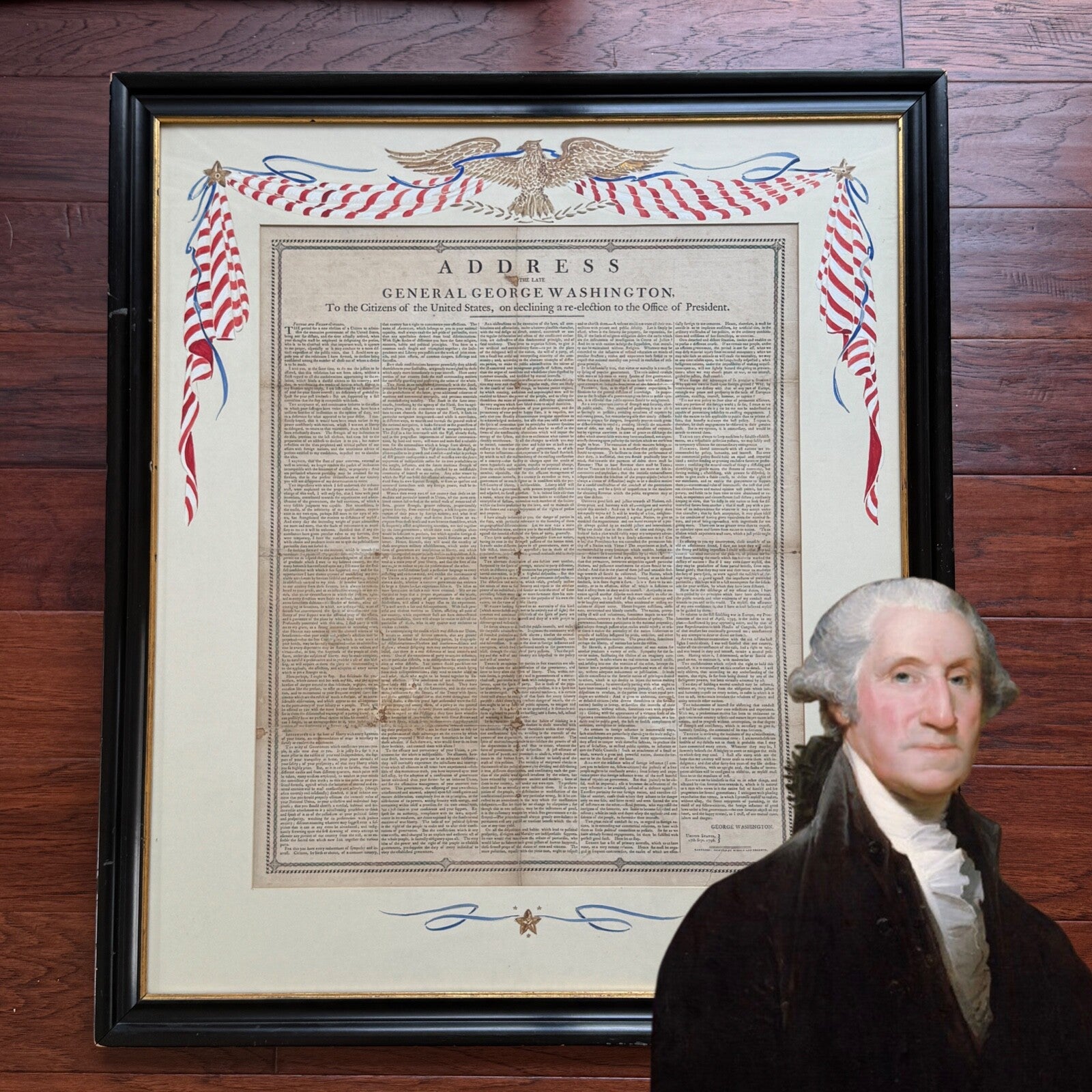 GEORGE WASHINGTON Scarce "FAREWELL ADDRESS" Printed Broadside Circa 1800
