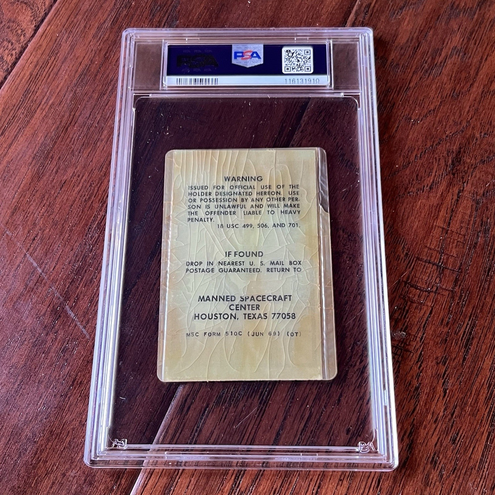 APOLLO 11 * PSA * NASA Mission Control Badge 1969 Moon Landing Dated Ticket