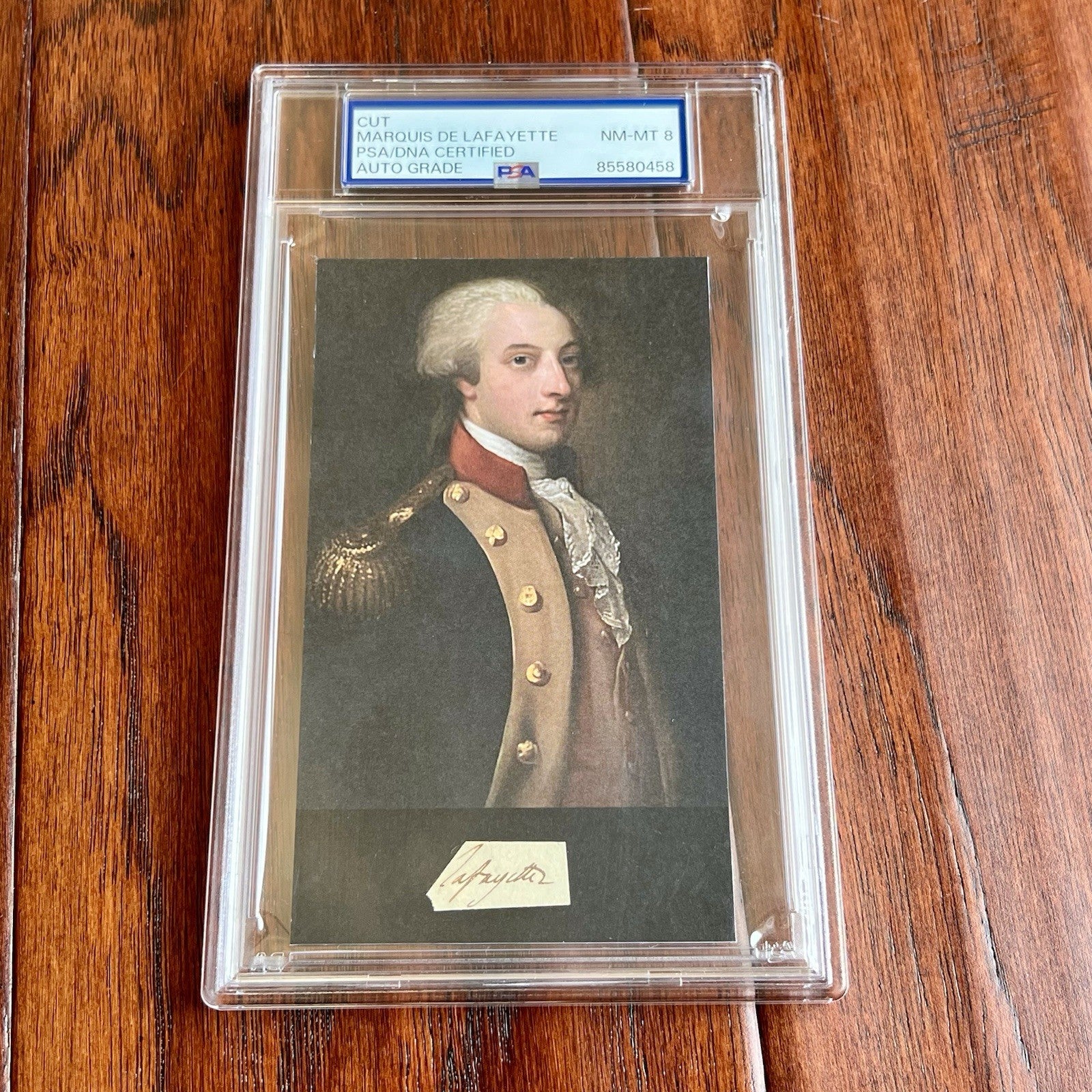 MARQUIS DE LAFAYETTE * PSA * Graded NM-MT 8 Autograph Cut CUSTOM CARD Signed