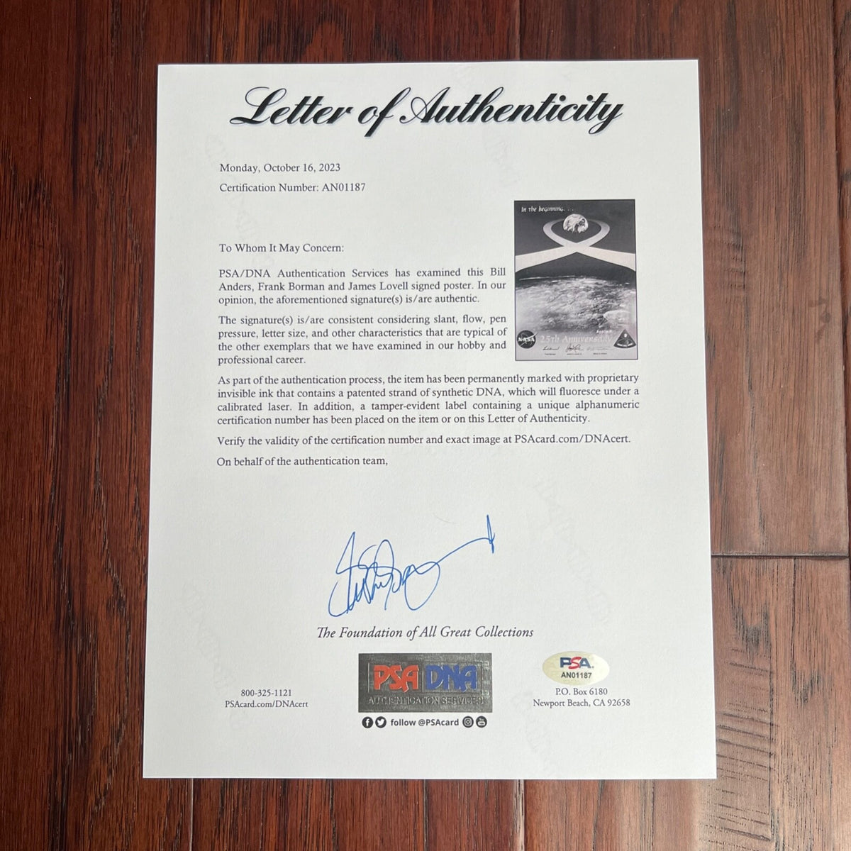 APOLLO 8 CREW SIGNED * WILLIAM BILL ANDERS LOVELL * Autograph Earthrise Poster