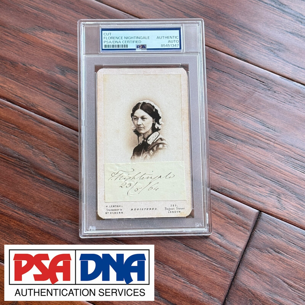 FLORENCE NIGHTINGALE * PSA *  Fine AUTOGRAPH CDV Cut Signature SIGNED * Nurse