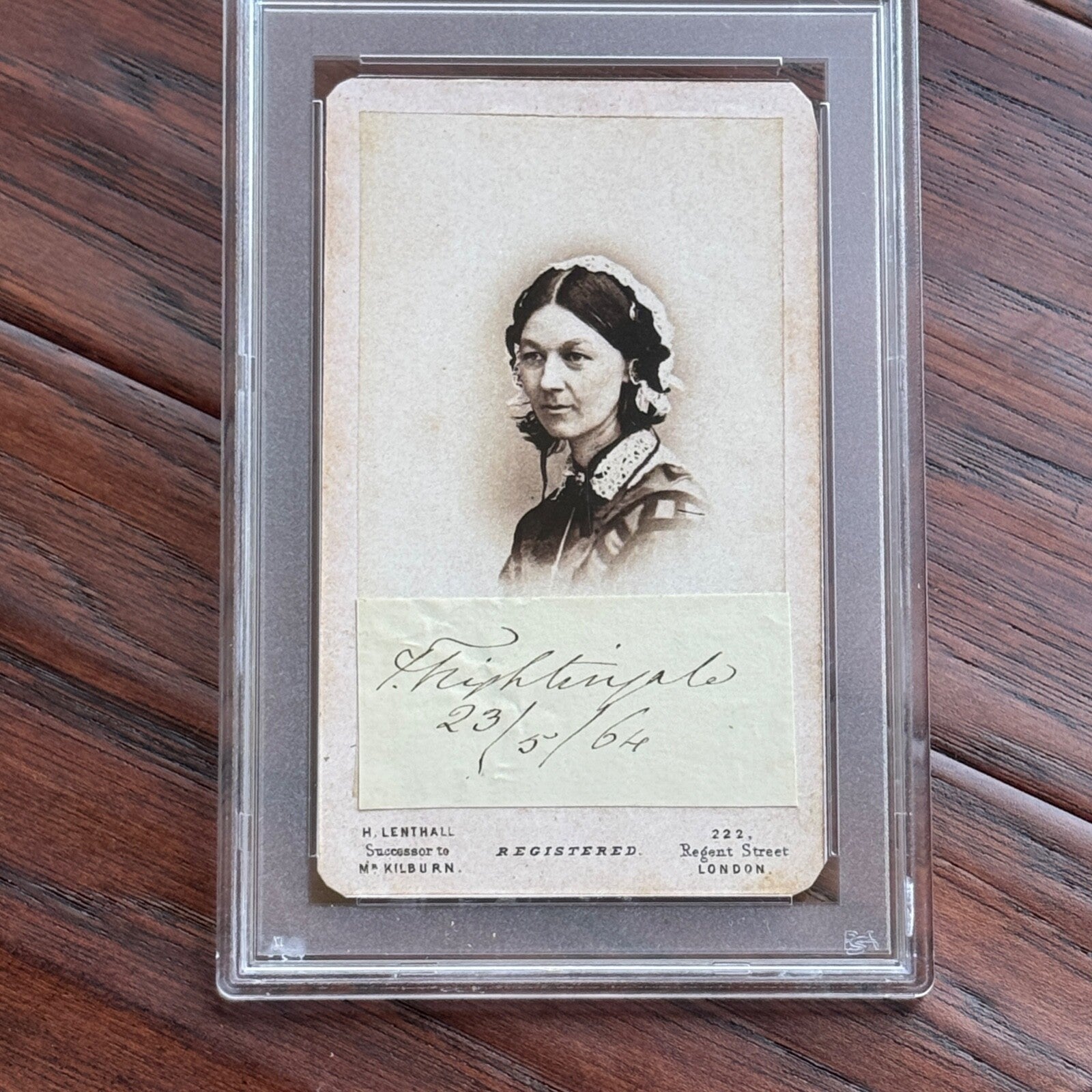 FLORENCE NIGHTINGALE * PSA *  Fine AUTOGRAPH CDV Cut Signature SIGNED * Nurse