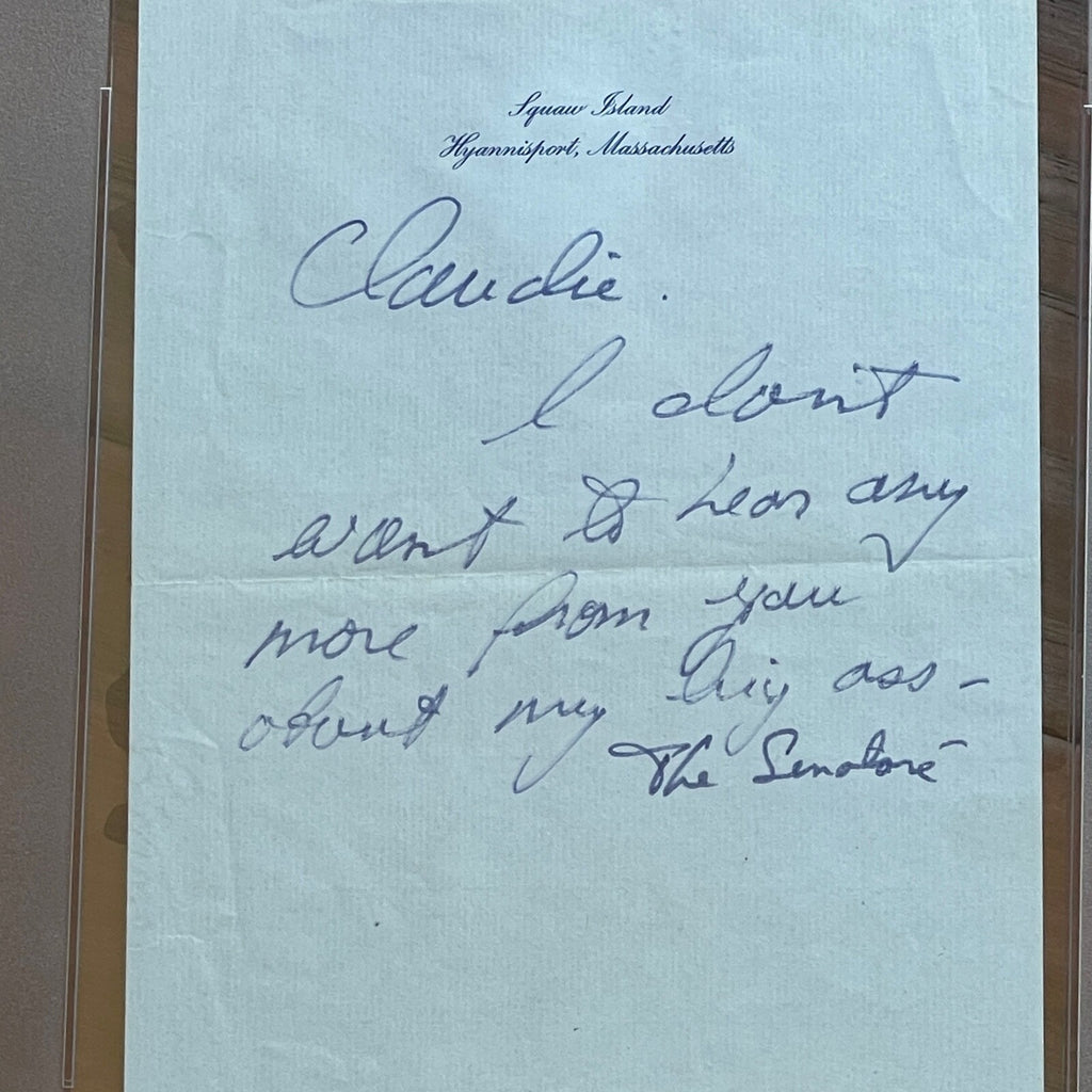 TED KENNEDY * PSA * Humorous "My Big Ass" AUTOGRAPH Note SIGNED * "The Senatoré"