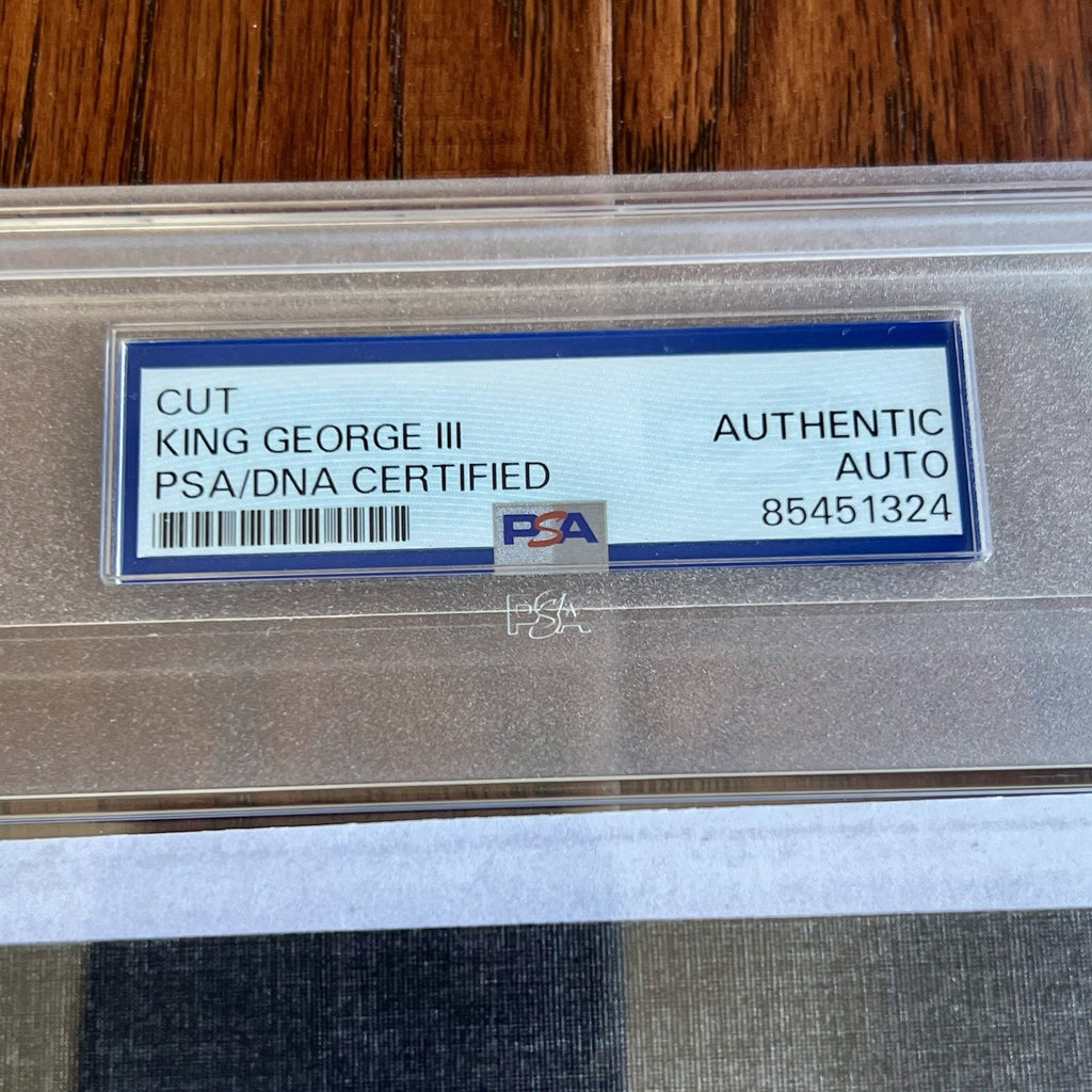 KING GEORGE III * PSA/DNA * Autograph CUT SIGNATURE Engraving Signed * England