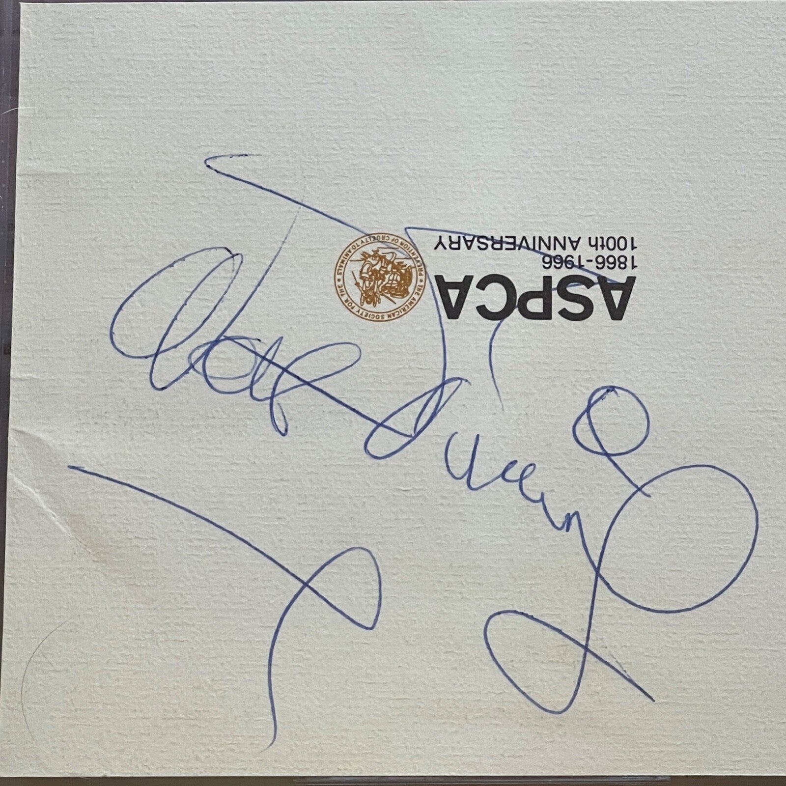 WALT DISNEY * Beckett BAS * Huge 5.5” ASPCA Autograph Cut Signed * UNINSCRIBED