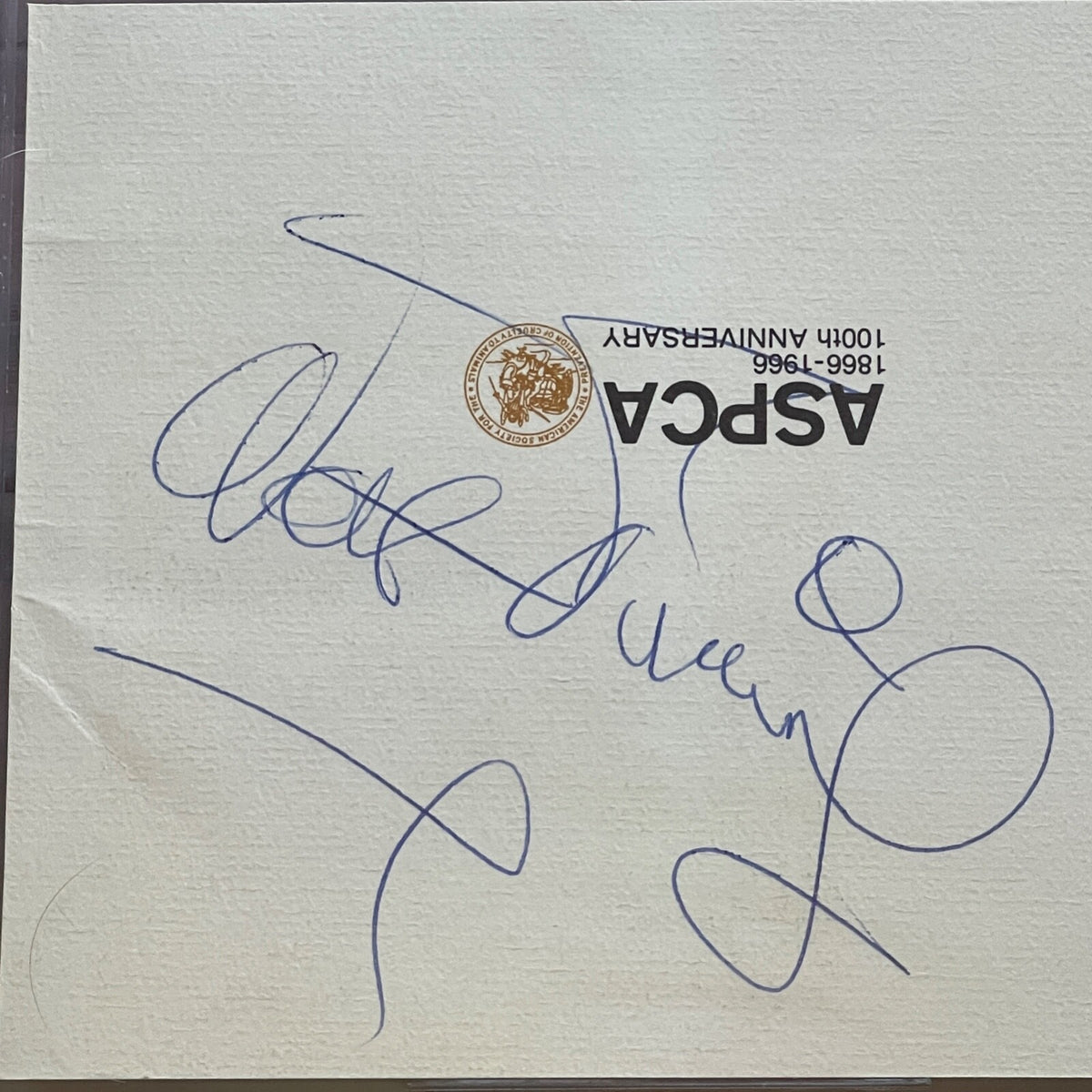 WALT DISNEY * Beckett BAS * Huge 5.5” ASPCA Autograph Cut Signed * UNINSCRIBED