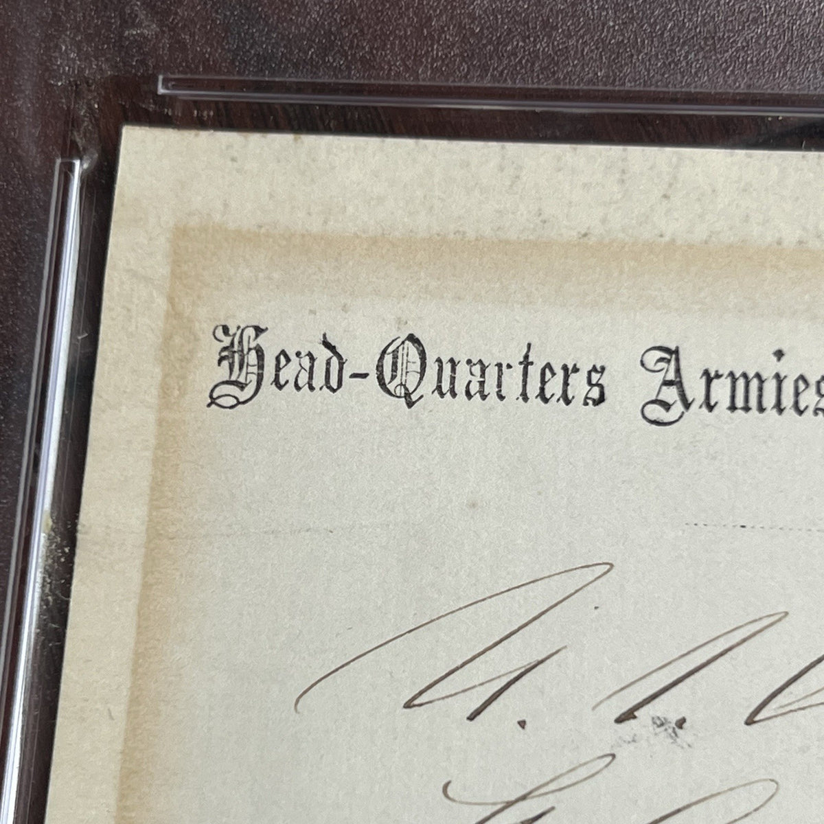 ULYSSES S. GRANT * PSA * Autograph Scarce HEAD-QUARTERS U.S. ARMIES Rank Signed