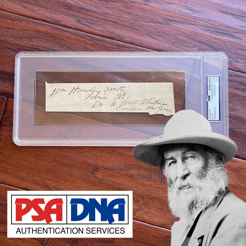 WALT WHITMAN * PSA/DNA * Autograph CUT SIGNATURE Signed * "Leaves of Grass" POET
