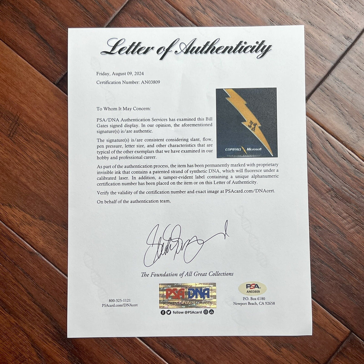 BILL GATES * PSA * Autograph Microsoft Mousepad Signed