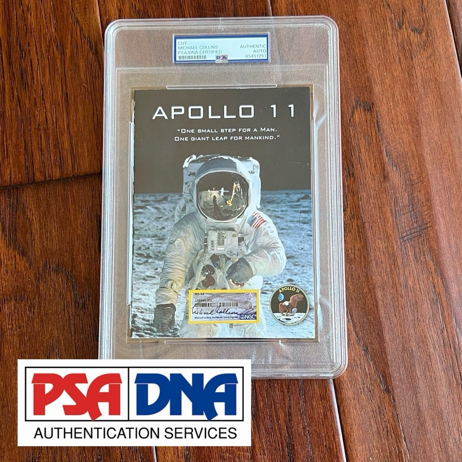 MICHAEL COLLINS * PSA * Signed CUSTOM CARD Unused NGC Label AUTOGRAPH Apollo 11