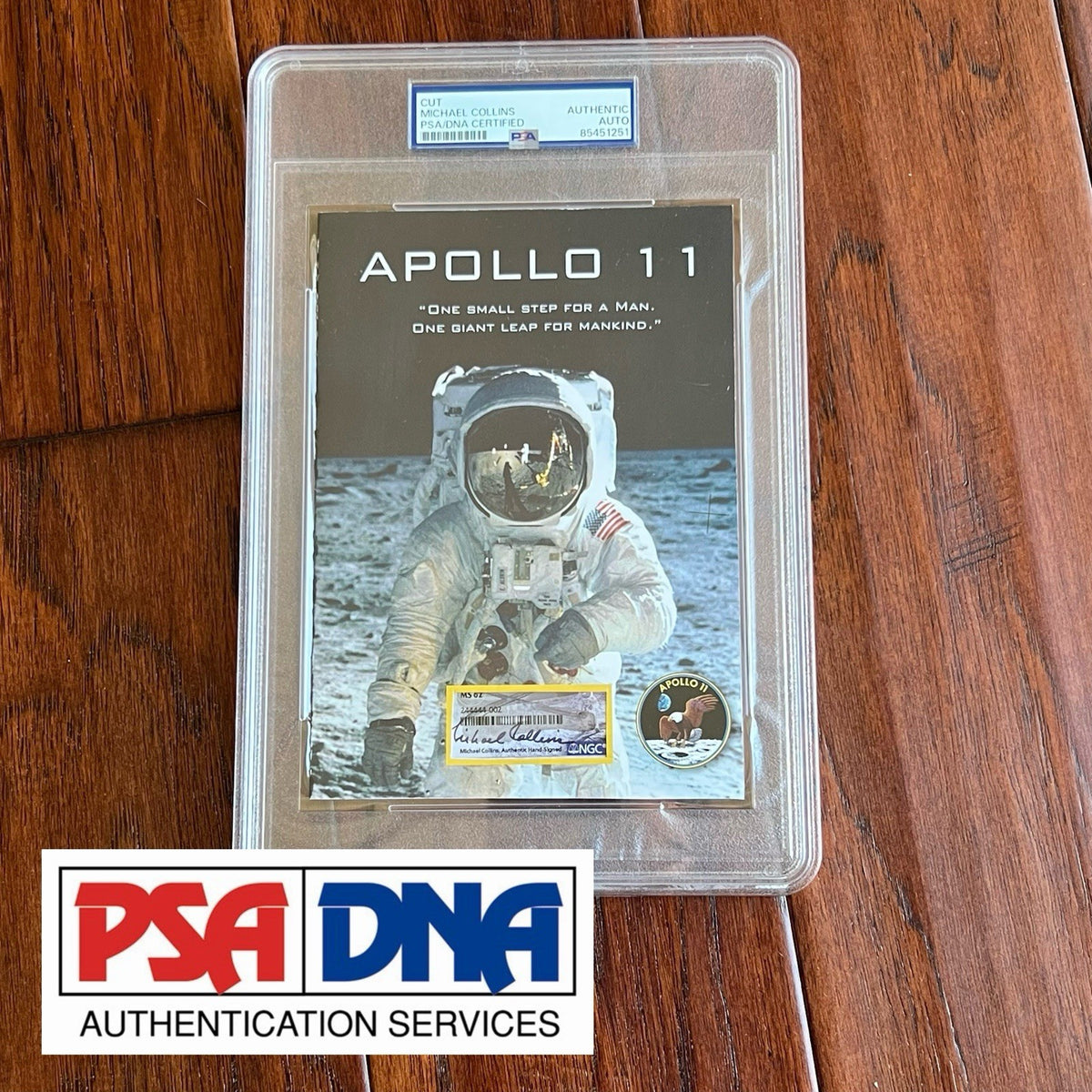 MICHAEL COLLINS * PSA * Signed CUSTOM CARD Unused NGC Label AUTOGRAPH Apollo 11