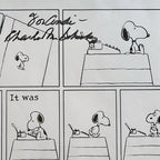 CHARLES M SCHULZ * PSA * Autograph SNOOPY "Good Writing" Peanuts XL Strip Signed