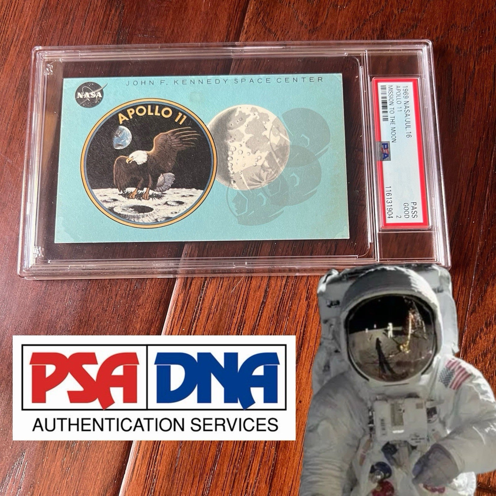 APOLLO 11 * PSA * NASA Blue VIP LAUNCH PASS 1969 Moon Landing Ticket Kennedy KSC