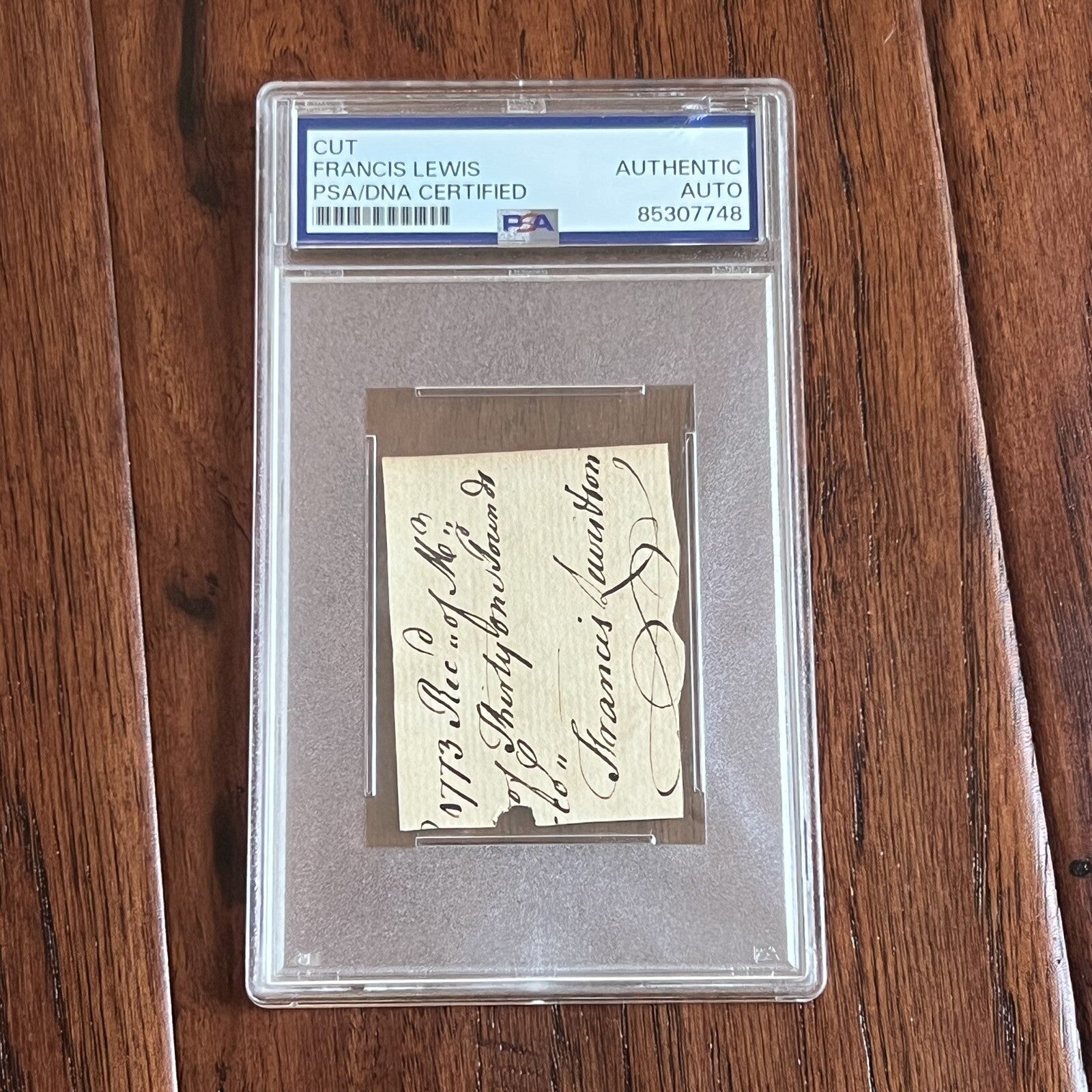 FRANCIS LEWIS * PSA * Autograph Cut Signed * DECLARATION Independence Signer