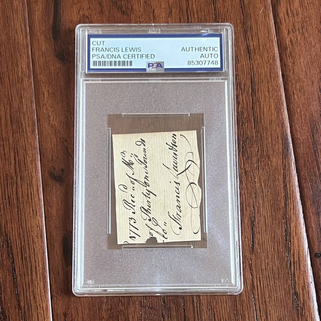 FRANCIS LEWIS * PSA * Autograph Cut Signed * DECLARATION Independence Signer