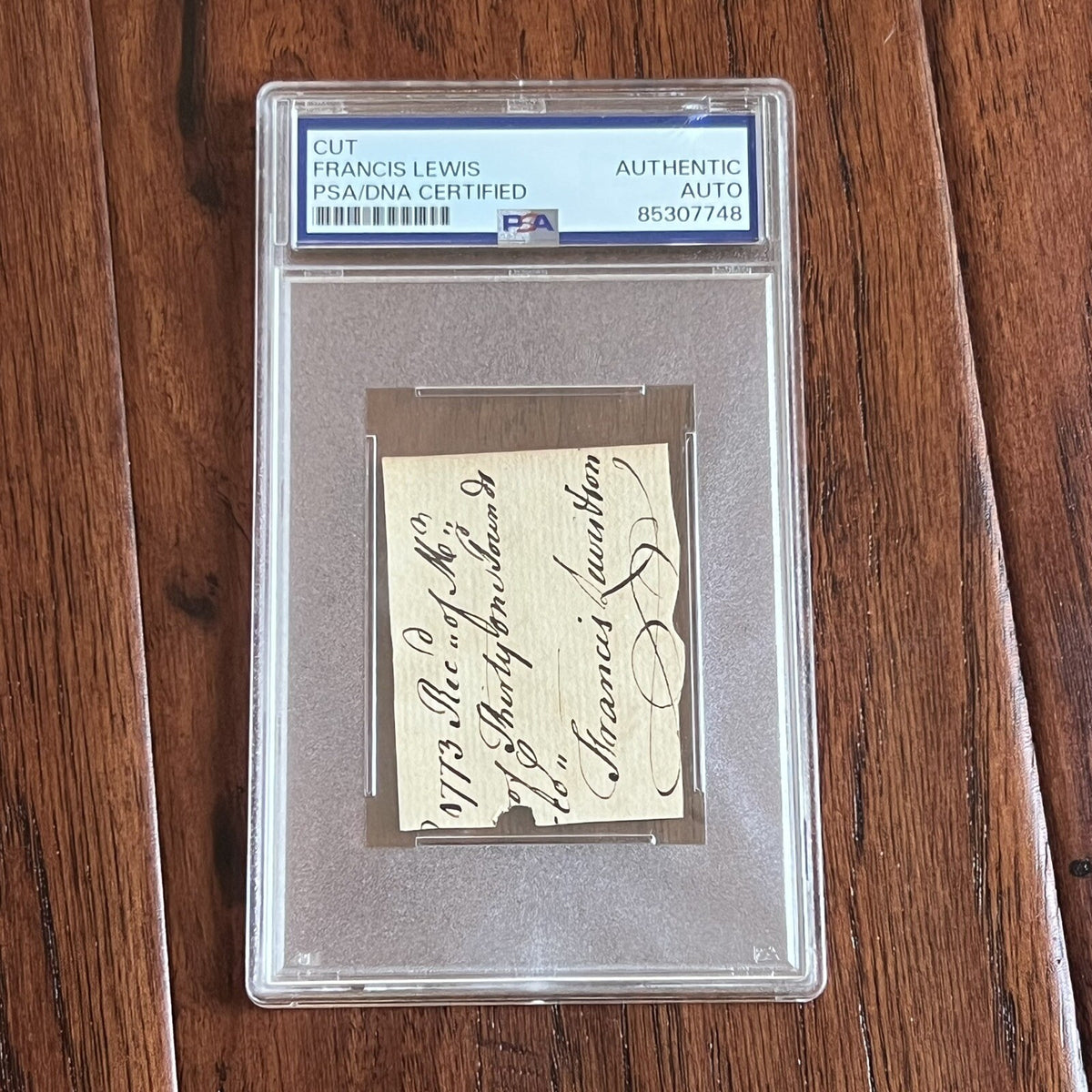 FRANCIS LEWIS * PSA * Autograph Cut Signed * DECLARATION Independence Signer
