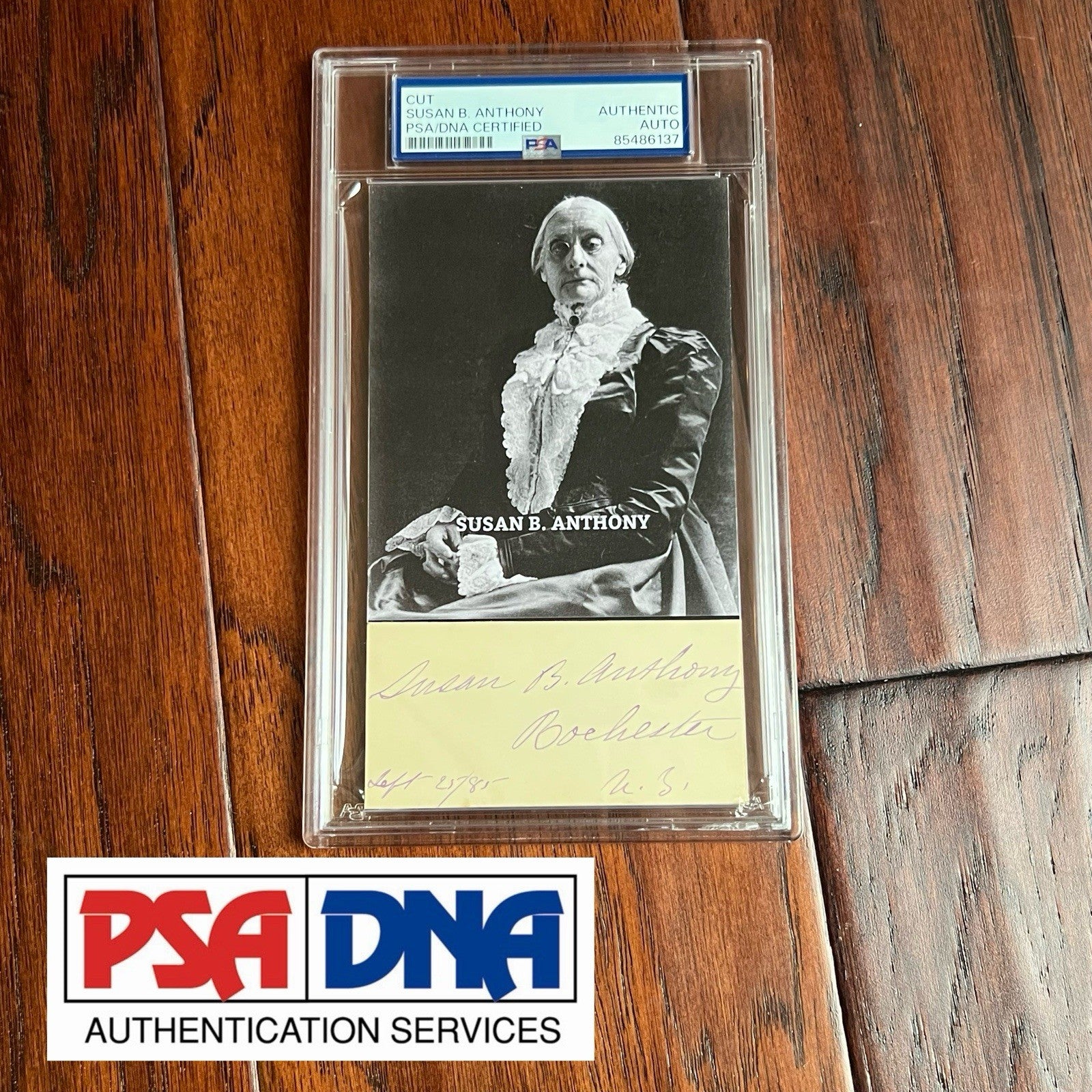 SUSAN B. ANTHONY  * PSA * Cut Autograph CUSTOM CARD Signed * Women's Suffragist