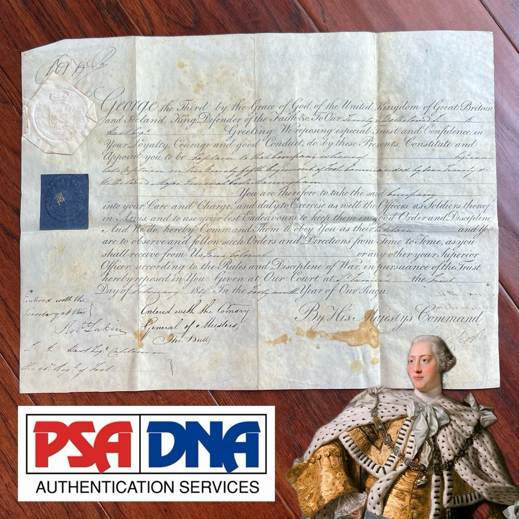 Mad KING GEORGE III * PSA/DNA * Royal APPOINTMENT Signed * 1809