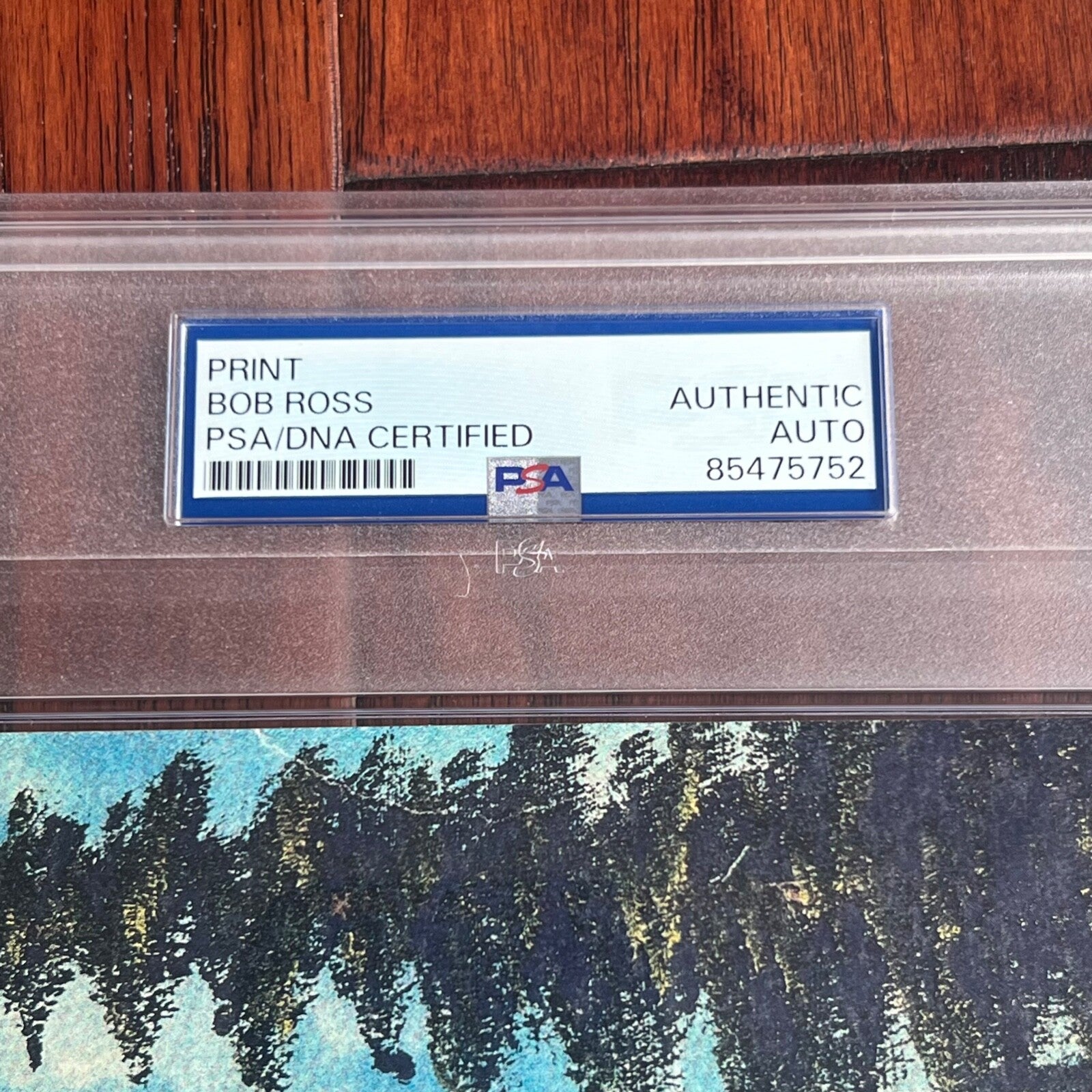 BOB ROSS * PSA * Autograph LANDSCAPE Print PAINTING Signed * Joy Of Painting