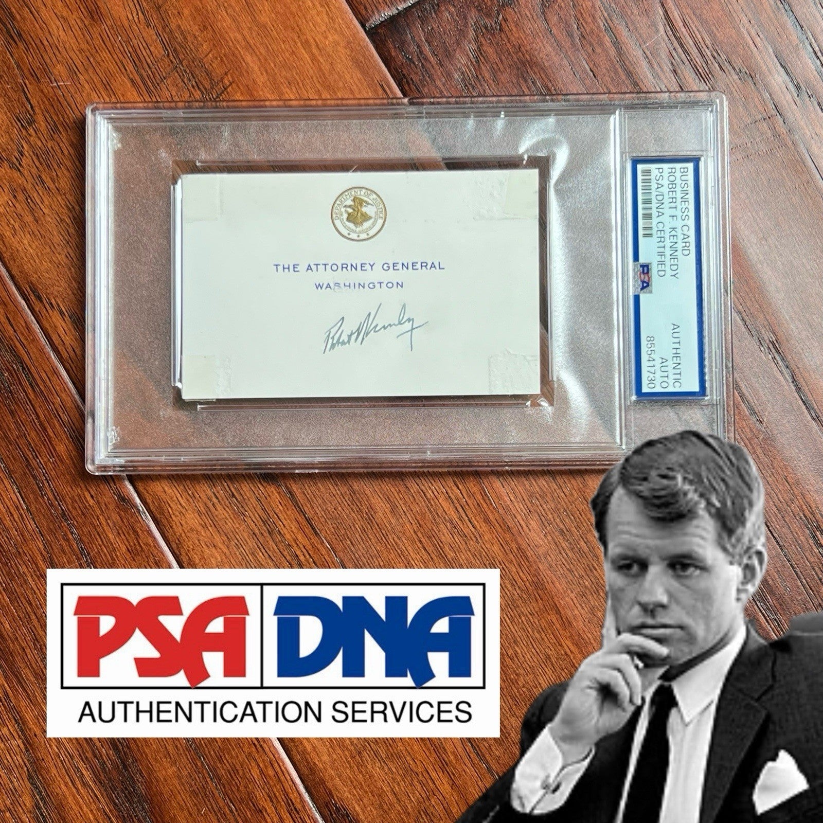 ROBERT F. KENNEDY * PSA * Autograph ATTORNEY GENERAL Business Card Signed * 1962