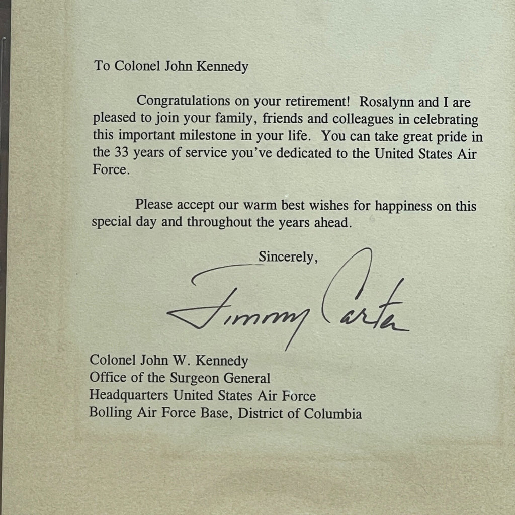 JIMMY CARTER * BAS * Autograph Letter to JOHN KENNEDY Signed * 1997