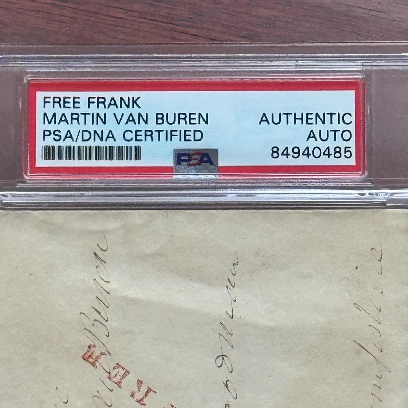MARTIN VAN BUREN * PSA * Autograph FREE FRANK Envelope Signed * WASHINGTON DC