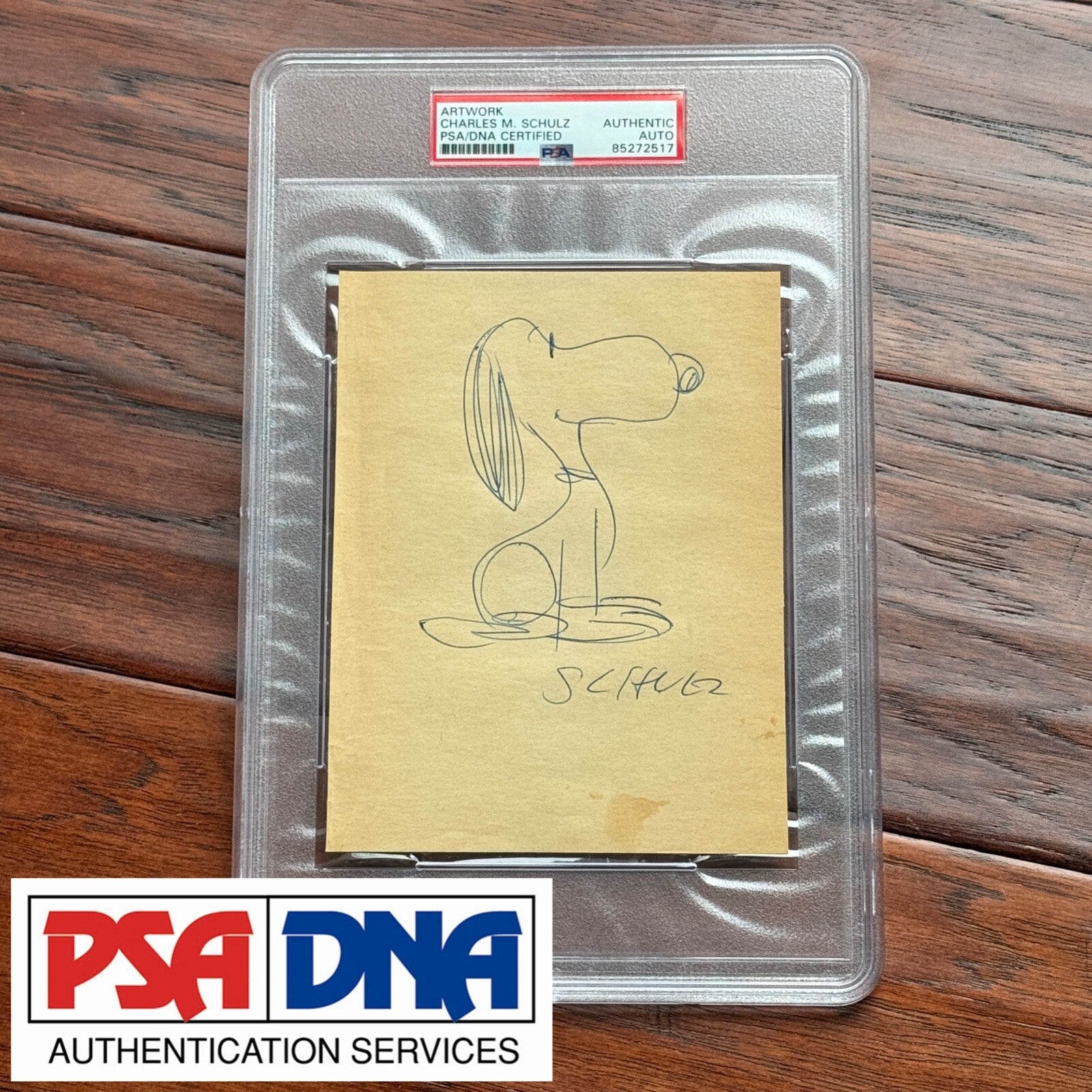 CHARLES M SCHULZ * PSA * Autograph SNOOPY Hand-Drawn Artwork Signed * PEANUTS