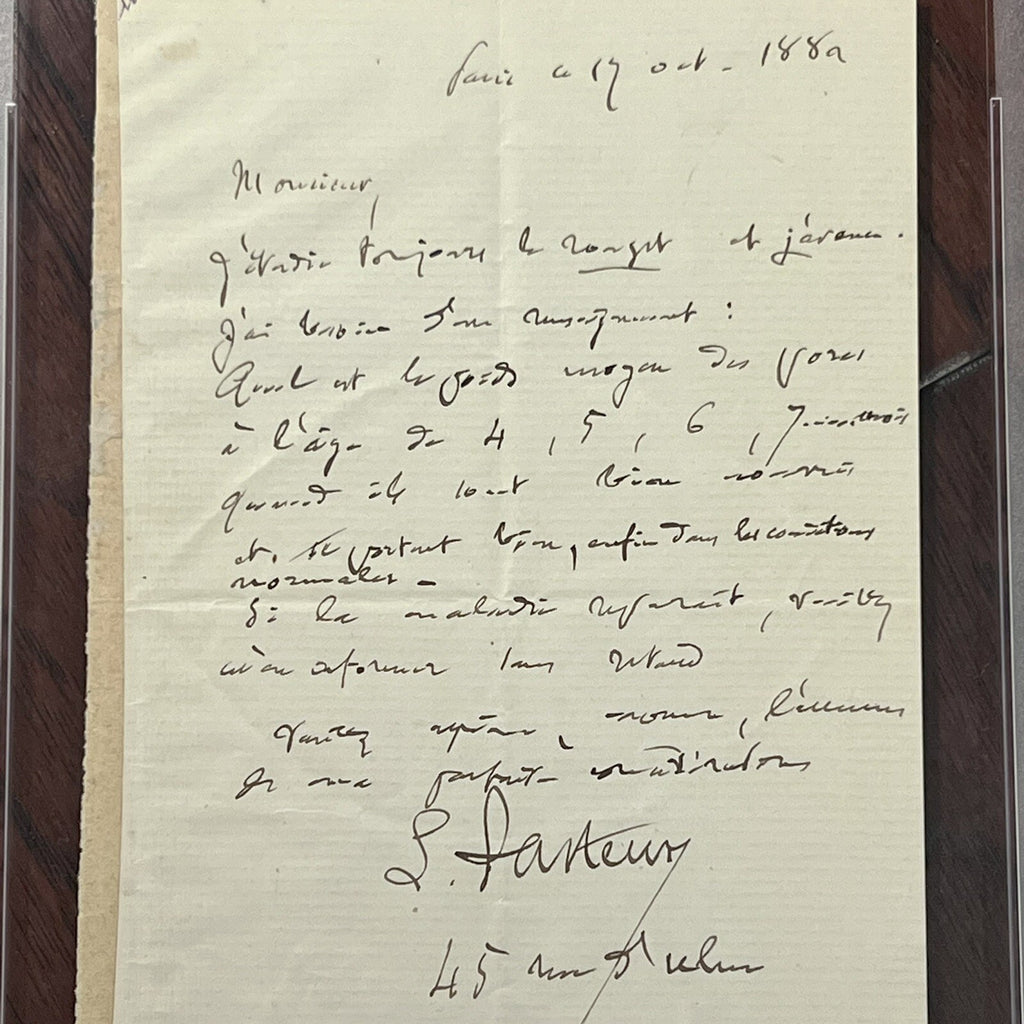 LOUIS PASTEUR * PSA/DNA * Autograph Letter Testing His Vaccine for Pigs Signed