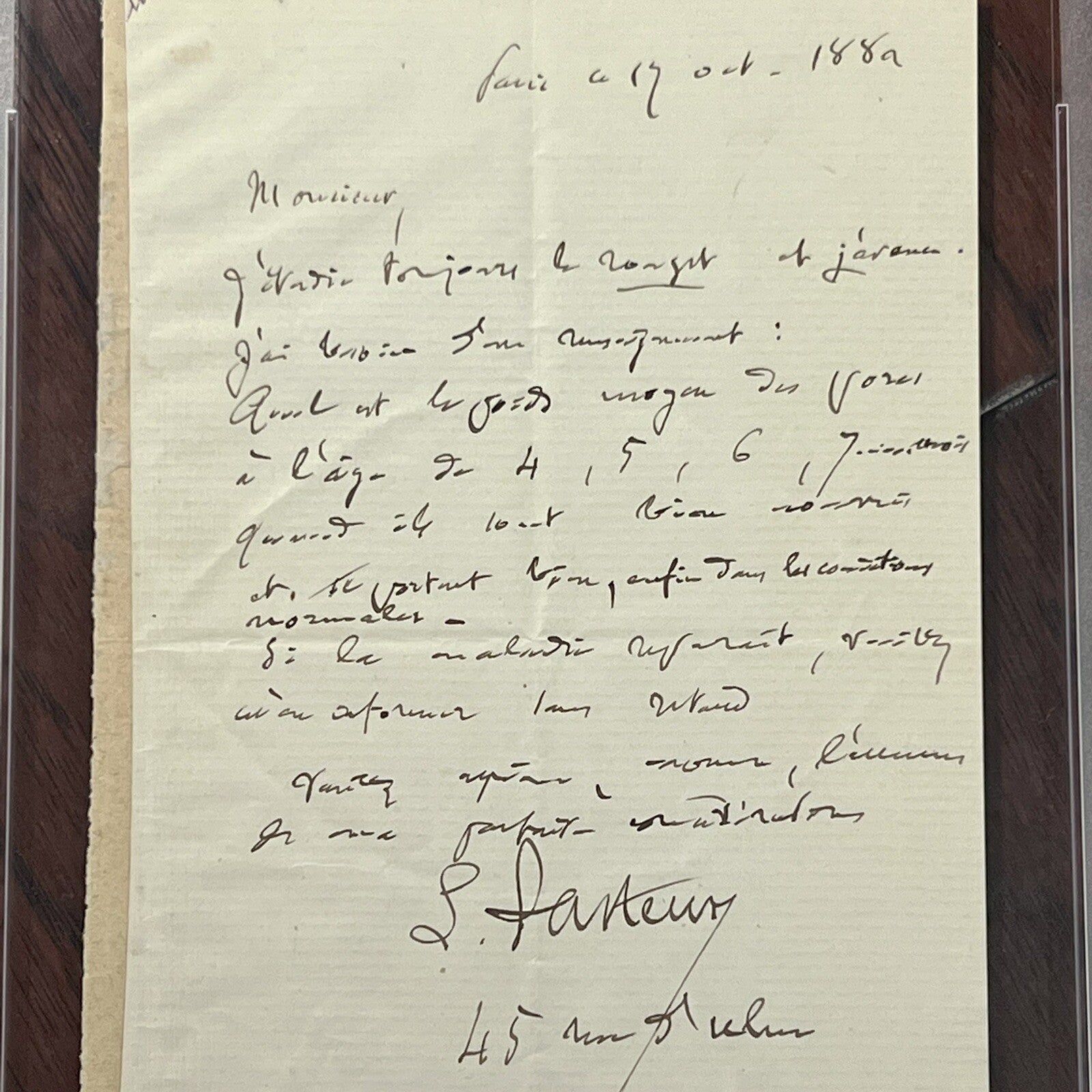 LOUIS PASTEUR * PSA/DNA * Autograph Letter Testing His Vaccine for Pigs Signed