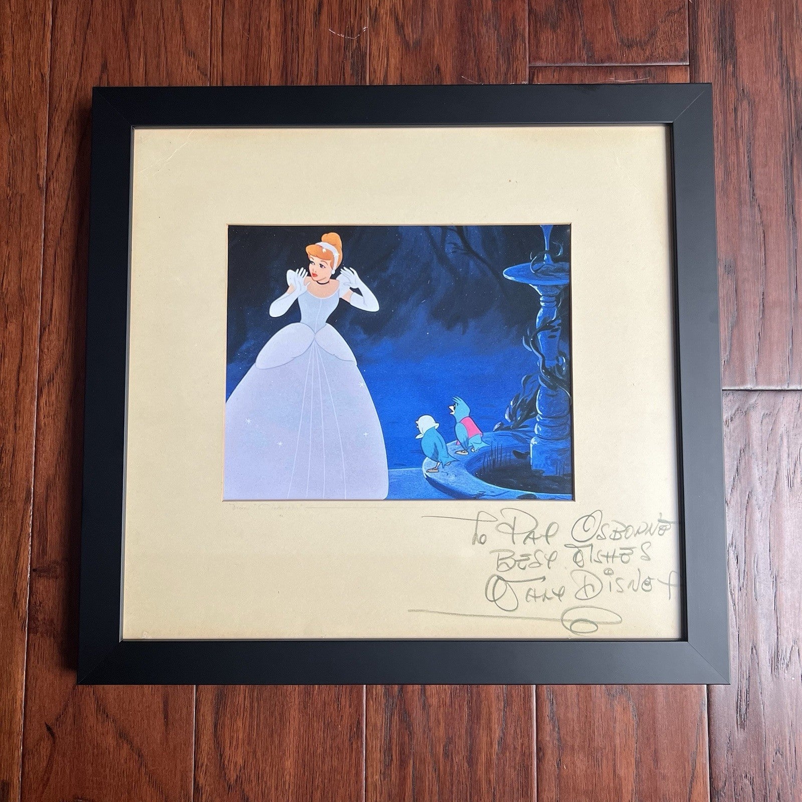 WALT DISNEY * PSA * Cinderella Signed Production Mat Autograph Signature