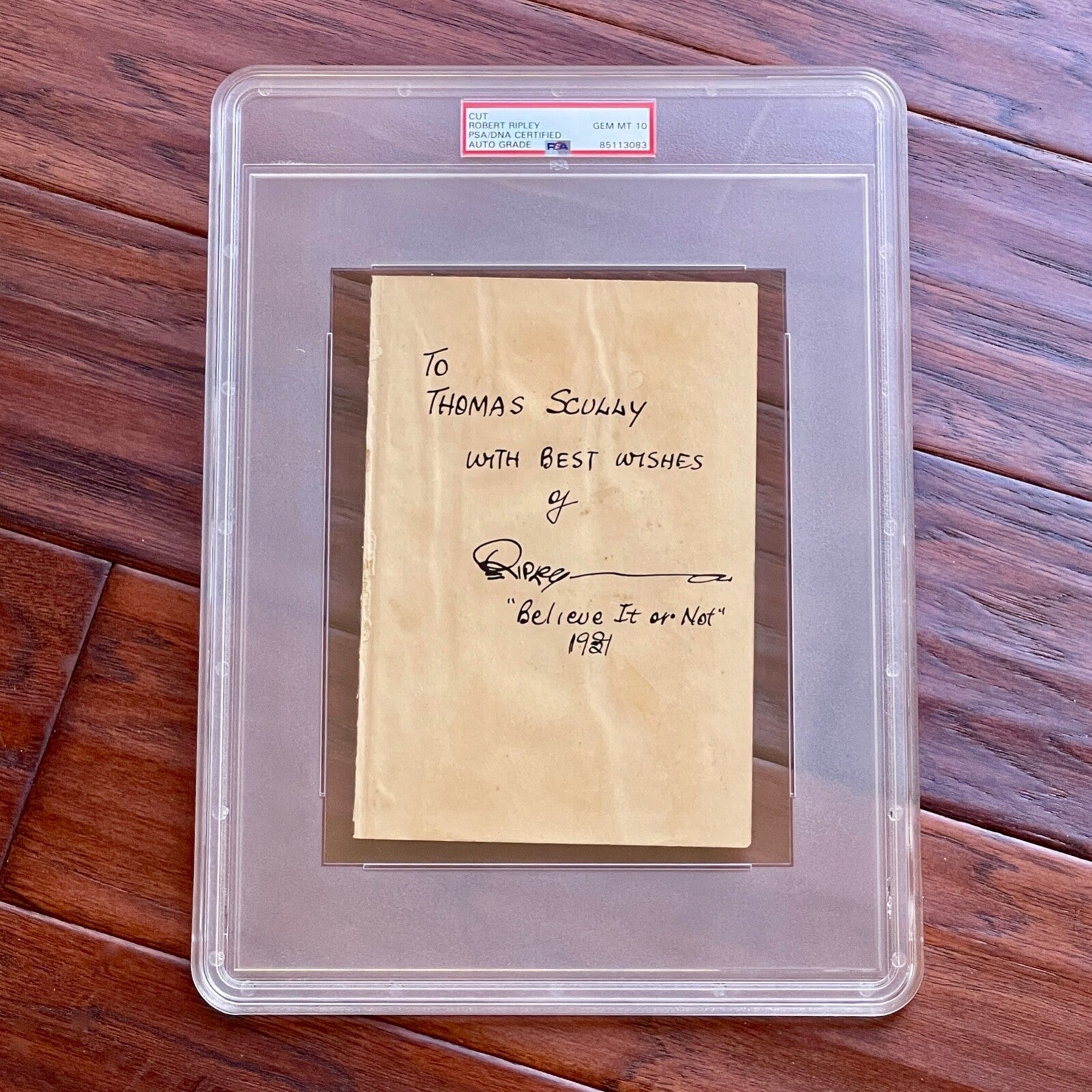 ROBERT RIPLEY * PSA * GEM MINT 10 Autograph Signed * Believe It or Not!