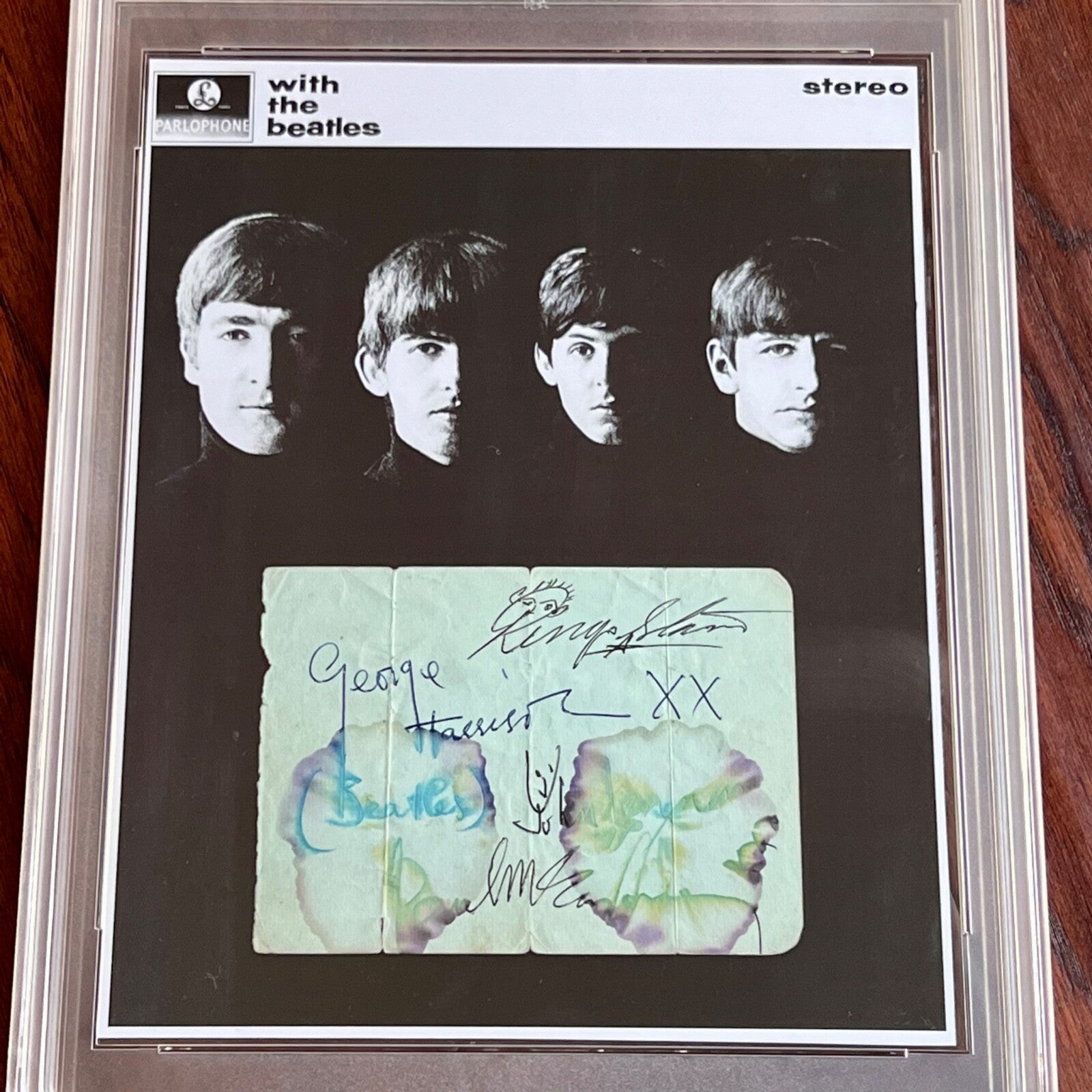 THE BEATLES * PSA * Full Set Autograph Page Signed * John Lennon Paul McCartney