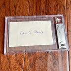 BUZZ ALDRIN * Beckett BAS * Full Signature Autograph Index card Signed Apollo 11
