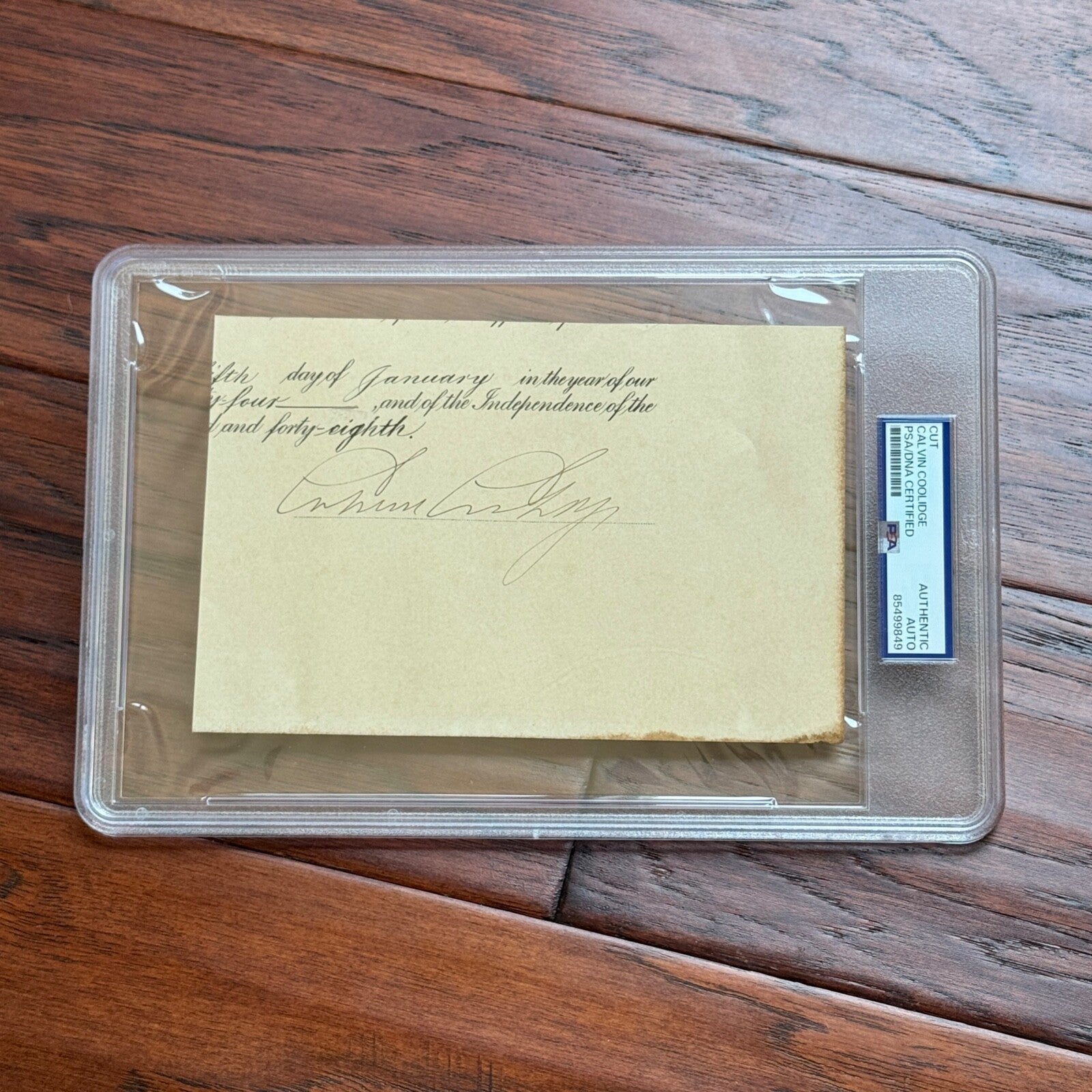 CALVIN COOLIDGE * PSA/DNA * Cut Signature AS PRESIDENT Autograph Signed