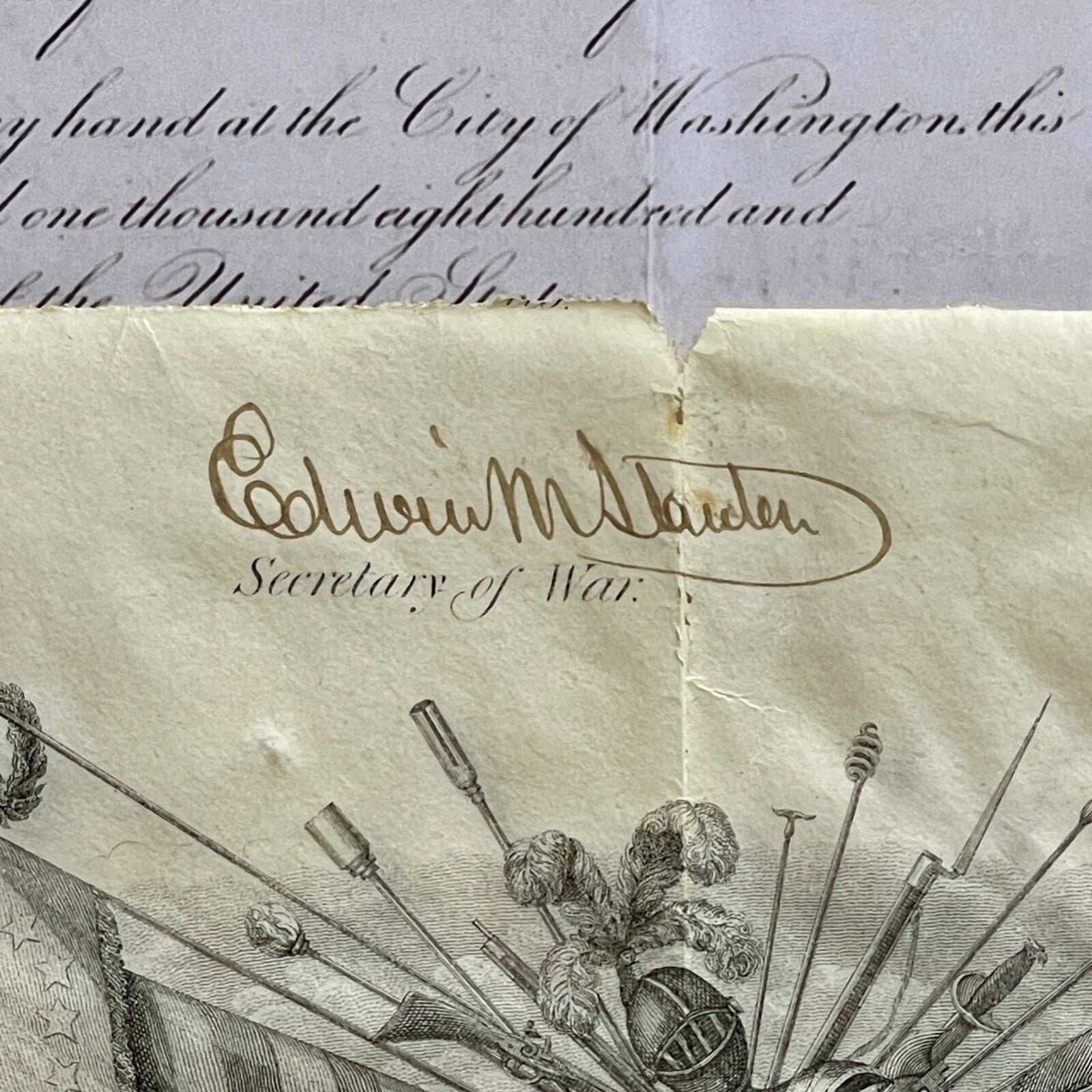 GEORGE CUSTER * PSA * Autograph MAJOR GEN. Promotion Signed by ANDREW JOHNSON