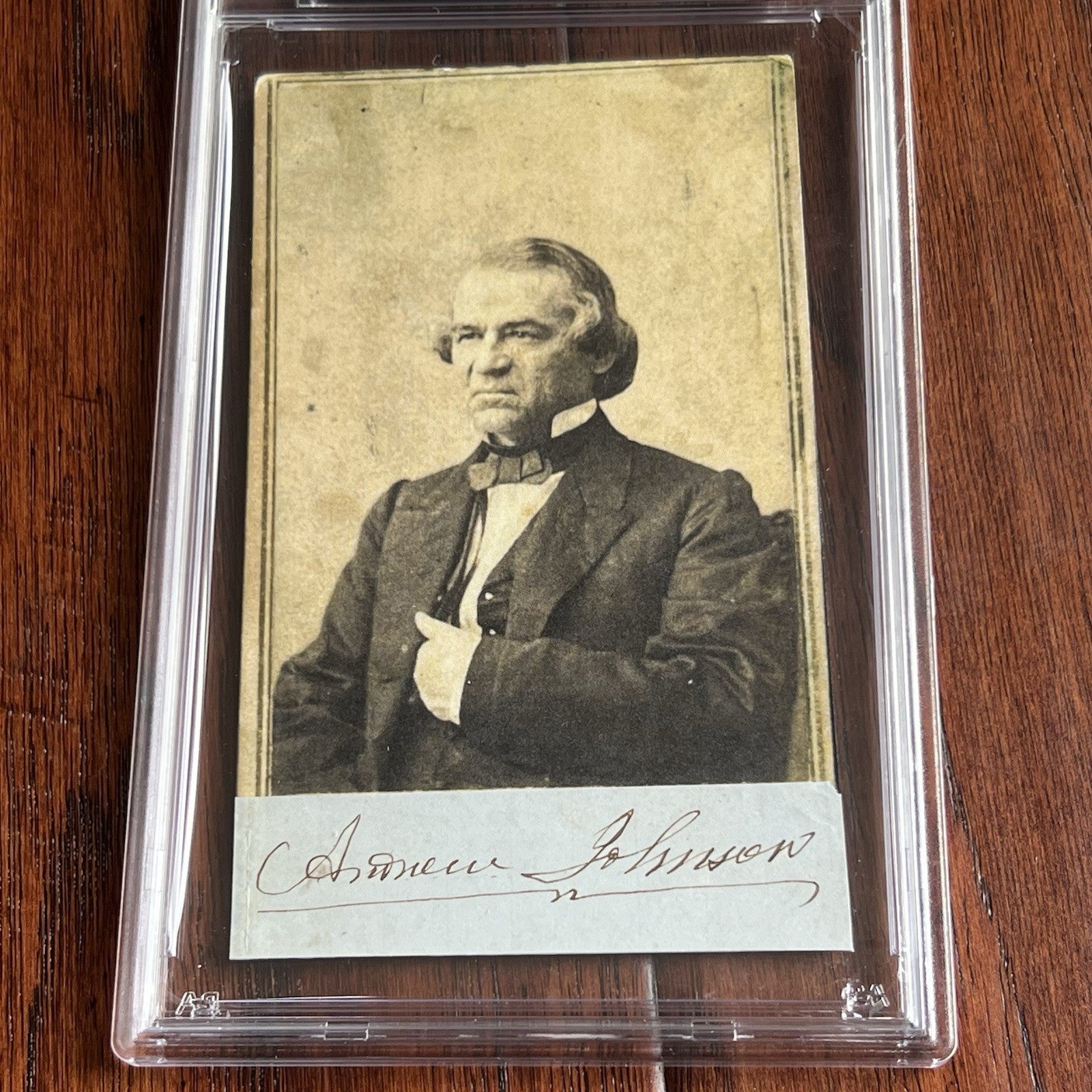 ANDREW JOHNSON * PSA * Autograph Cut FULL Signature CDV Photo SIGNED