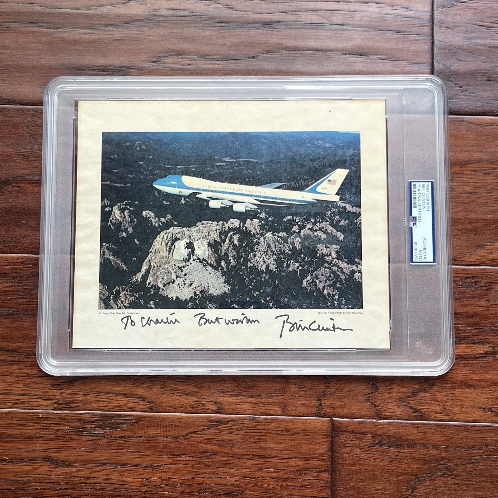 BILL CLINTON * PSA * Air Force One Signed As Pres Photo Autograph * Mt Rushmore