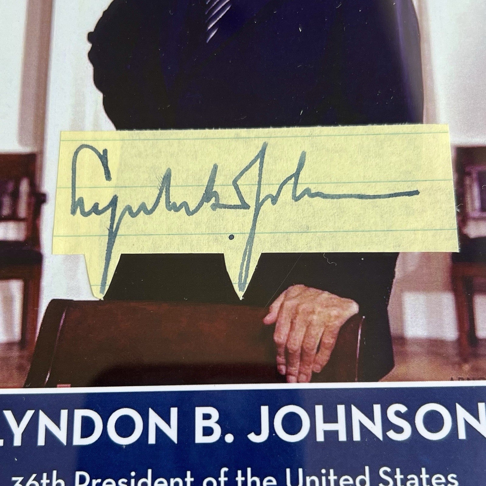 LYNDON B. JOHNSON * PSA/DNA * Autograph Cut Signature Custom Card Signed * LBJ