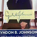LYNDON B. JOHNSON * PSA/DNA * Autograph Cut Signature Custom Card Signed * LBJ