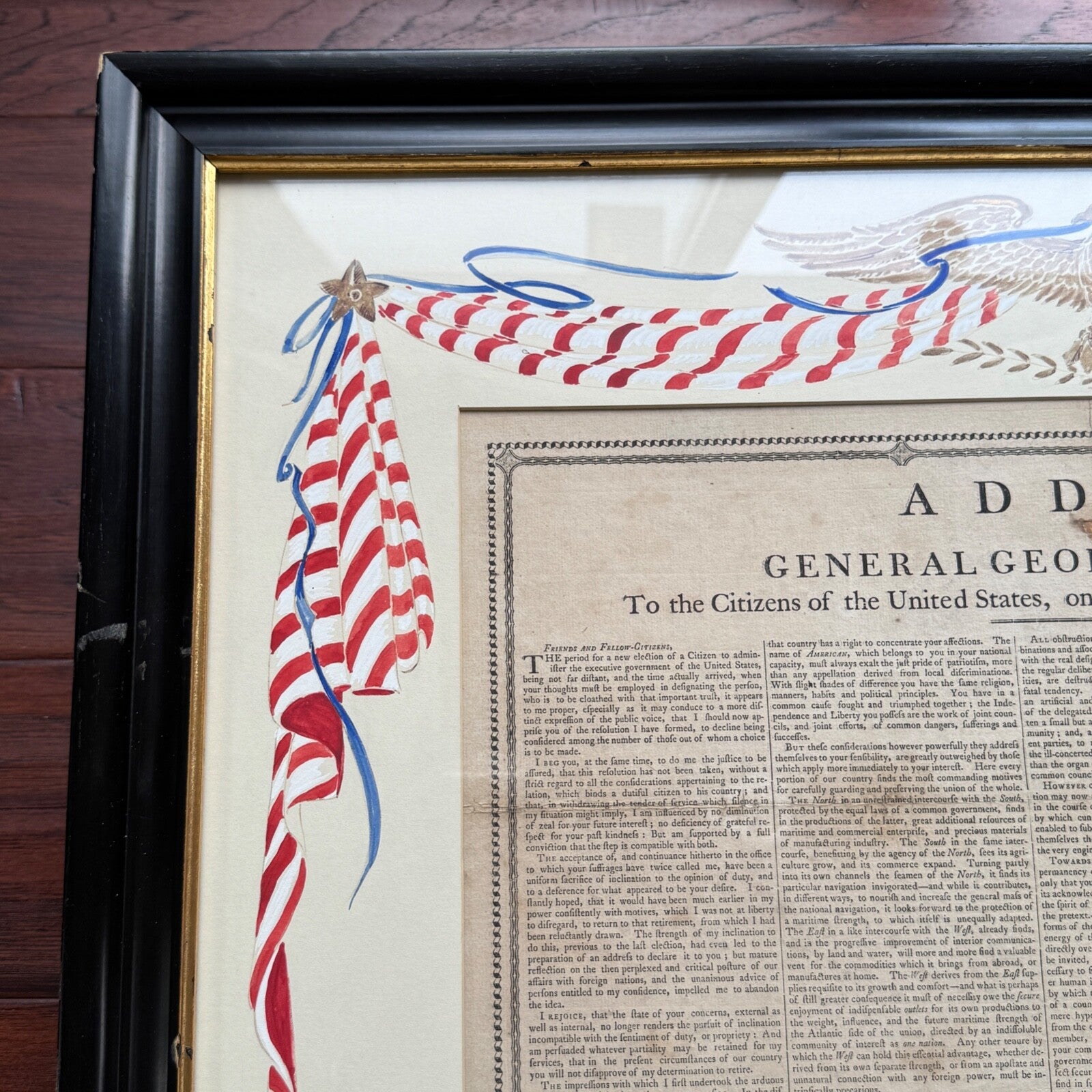 GEORGE WASHINGTON Scarce "FAREWELL ADDRESS" Printed Broadside Circa 1800