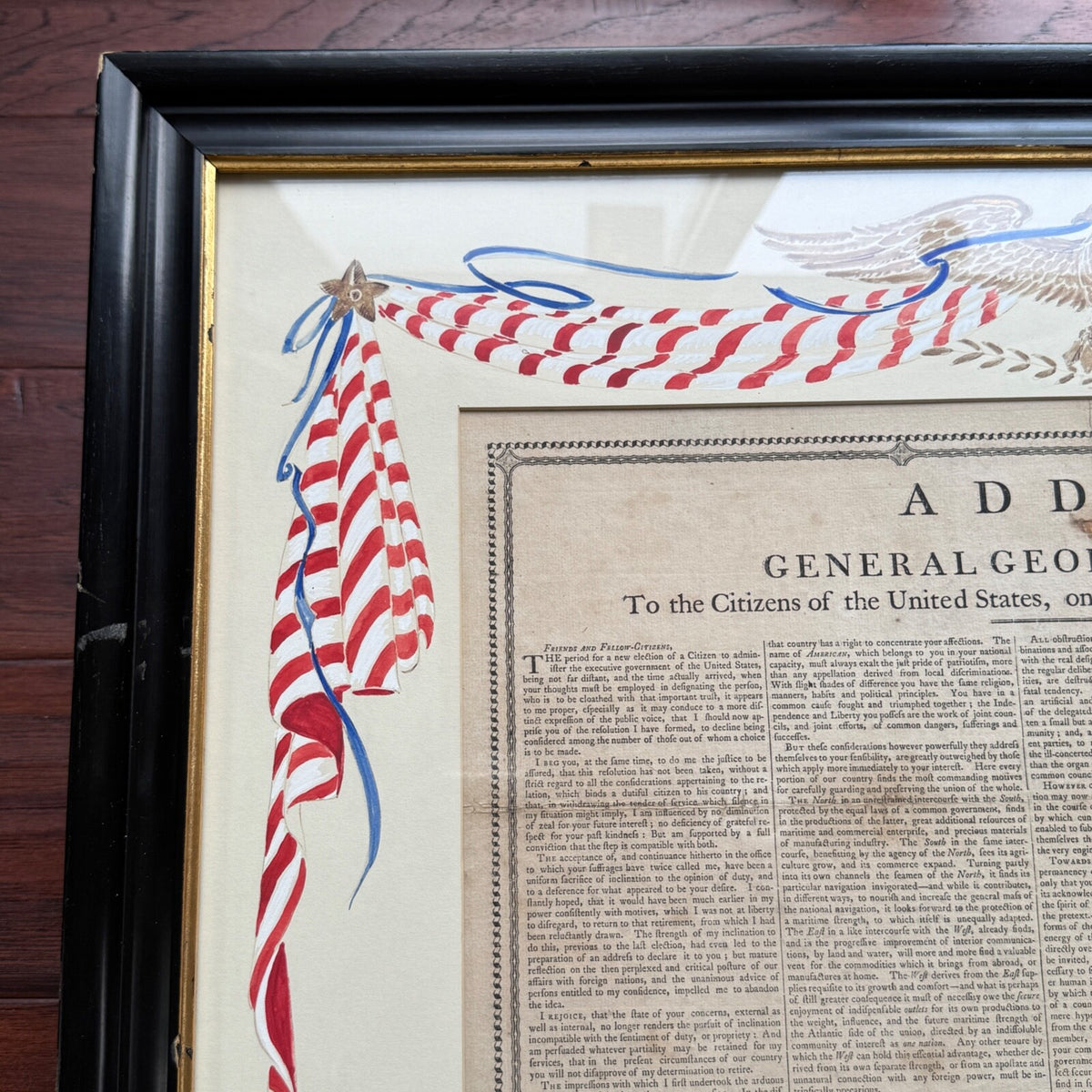GEORGE WASHINGTON Scarce "FAREWELL ADDRESS" Printed Broadside Circa 1800