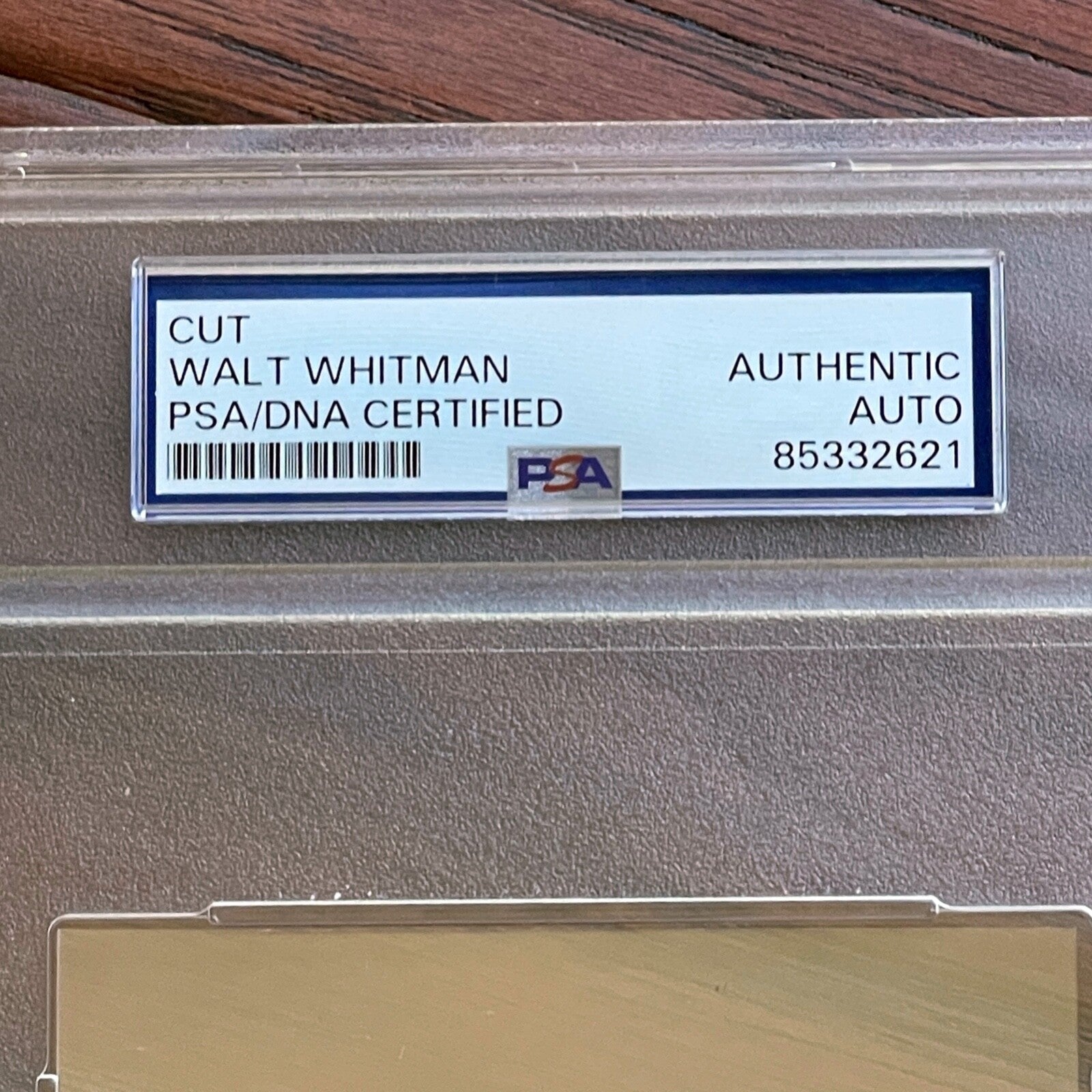 WALT WHITMAN * PSA/DNA * Autograph CUT SIGNATURE Signed * "Leaves of Grass" POET